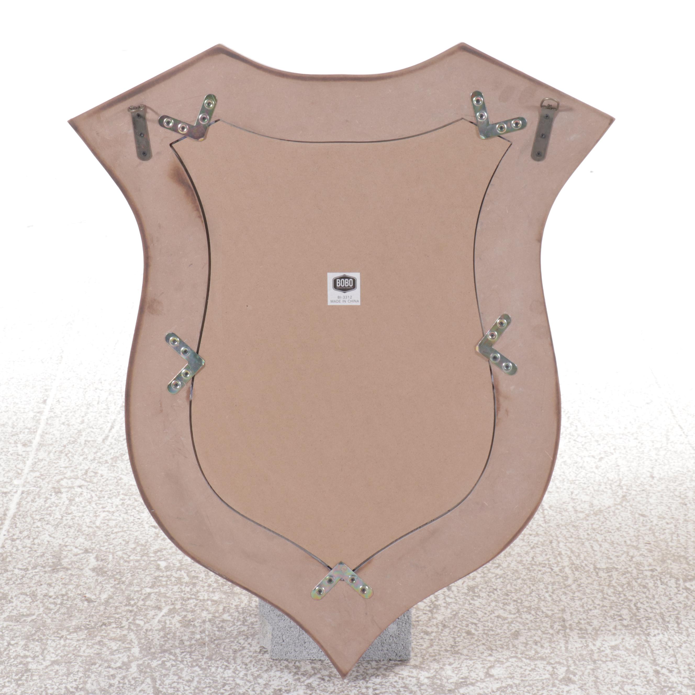 Bobo Intriguing Objects Pickled Wood Shield-Shaped Mirror