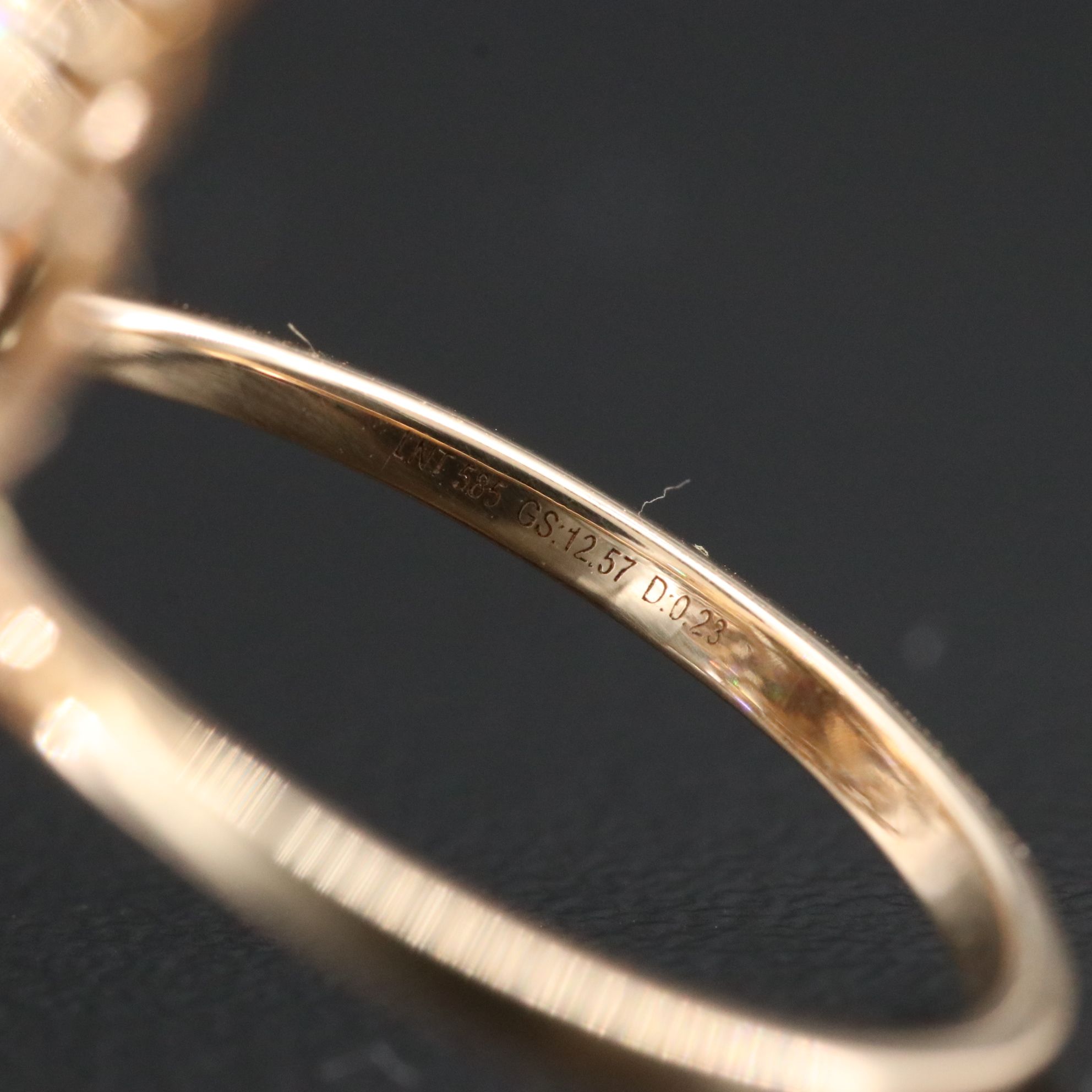 14K Opal, White Sapphire, and Diamond Ring