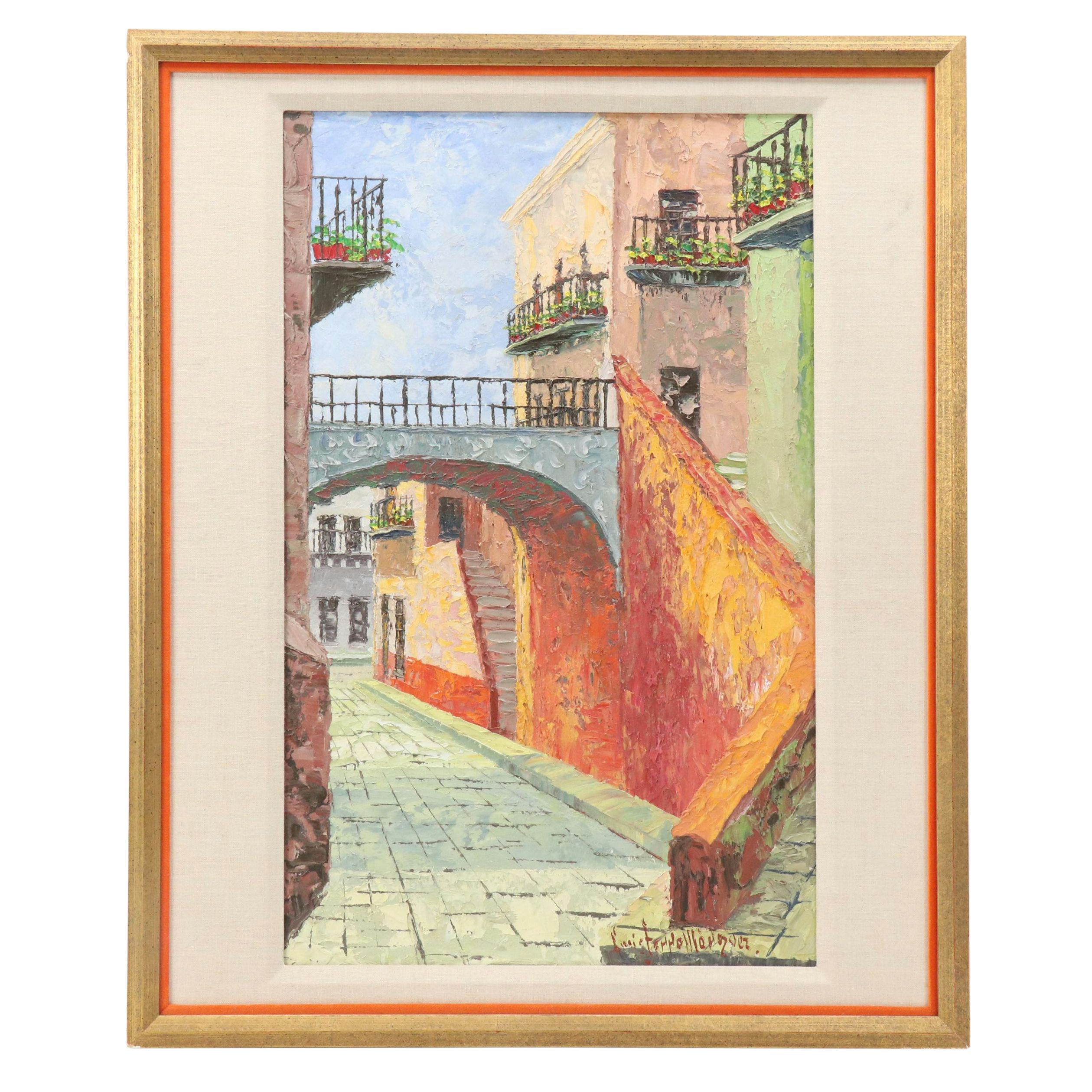 Impasto Oil Painting of Street Scene