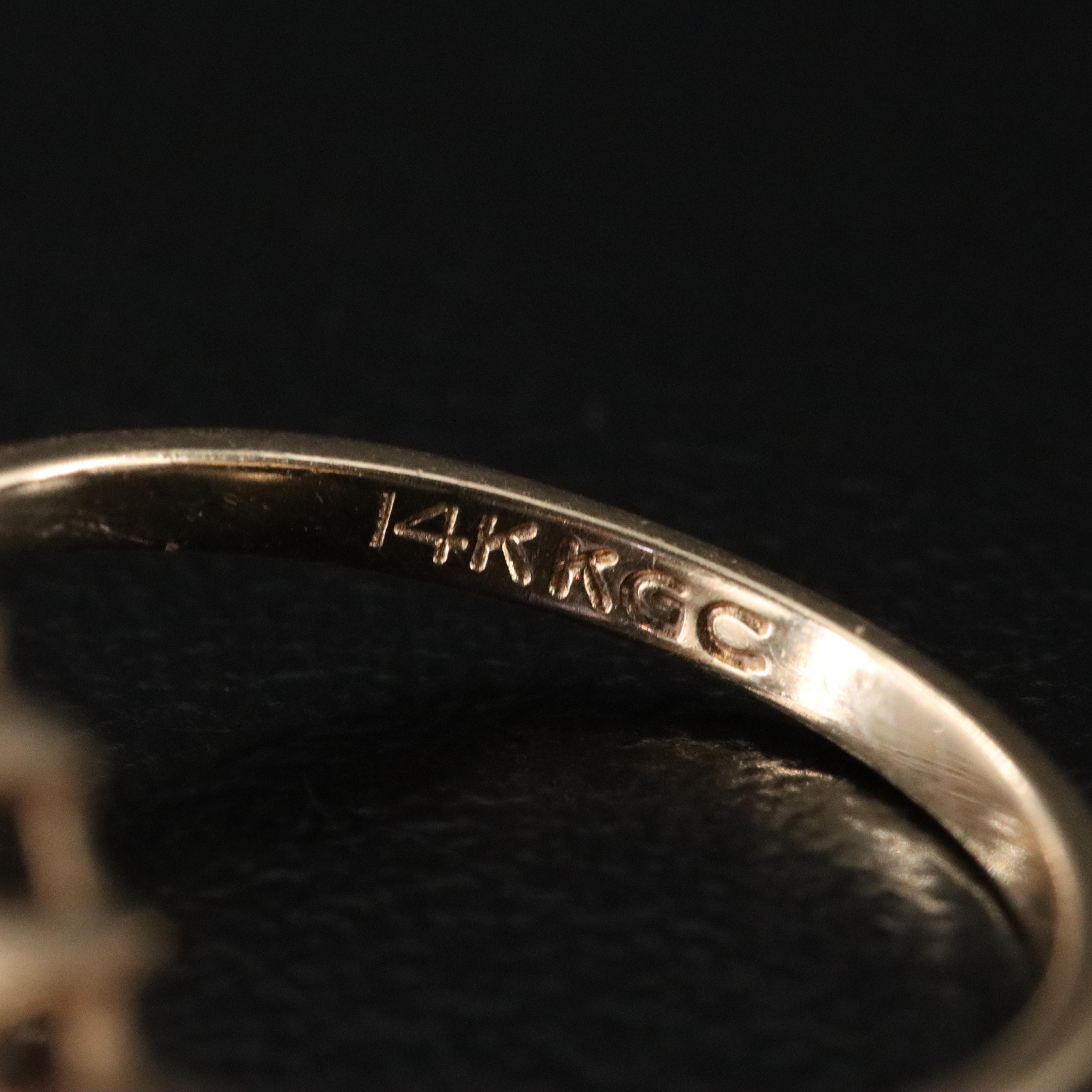 14K Color Change Sapphire and Seed Pearl Ring