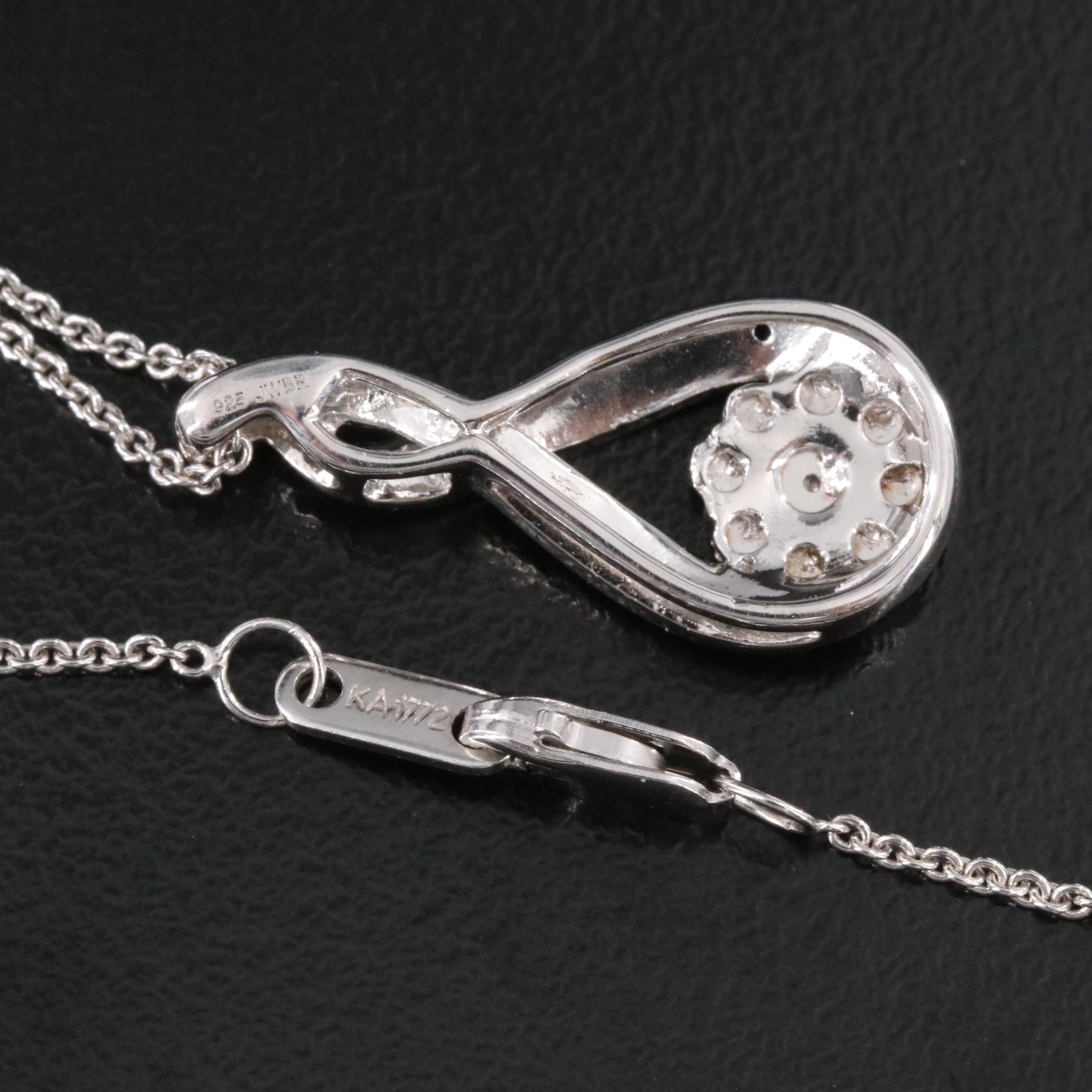 Sterling Diamond Pendant Necklace