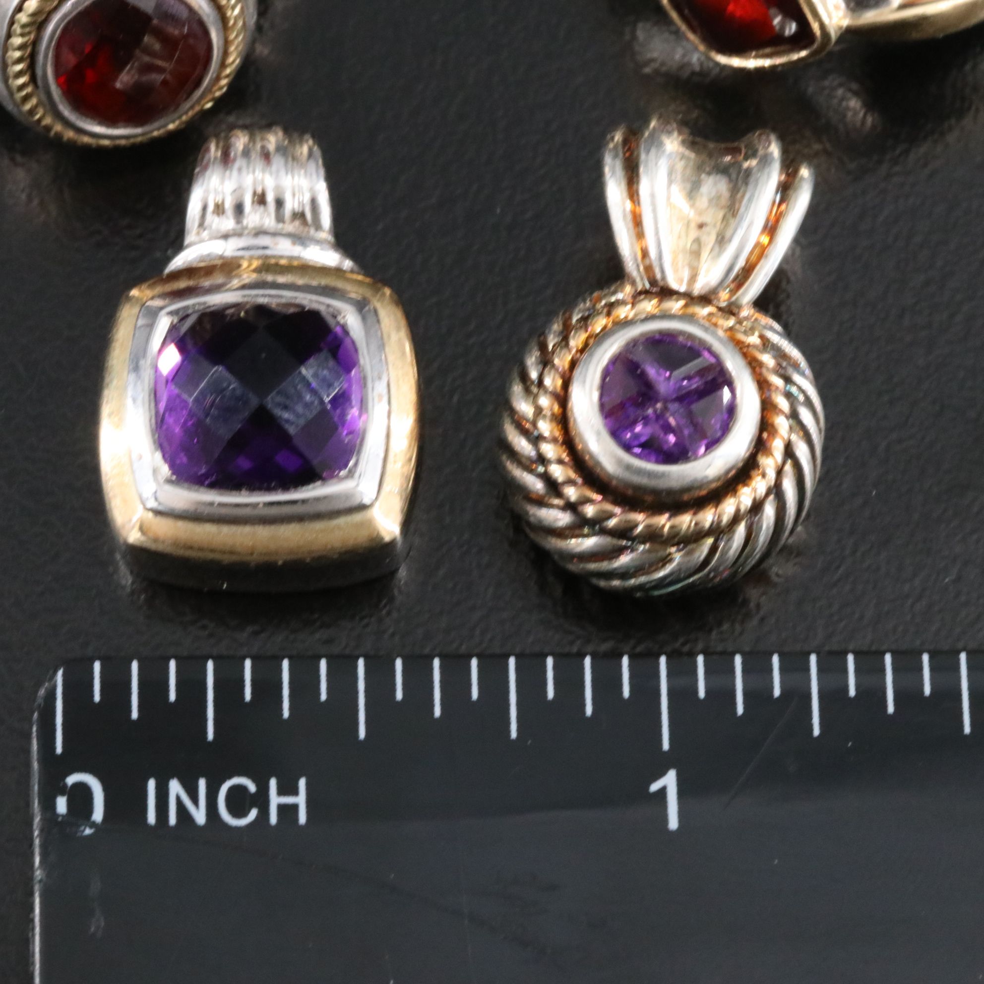 Sterling Gemstone Rings and Pendants with 18K Accents