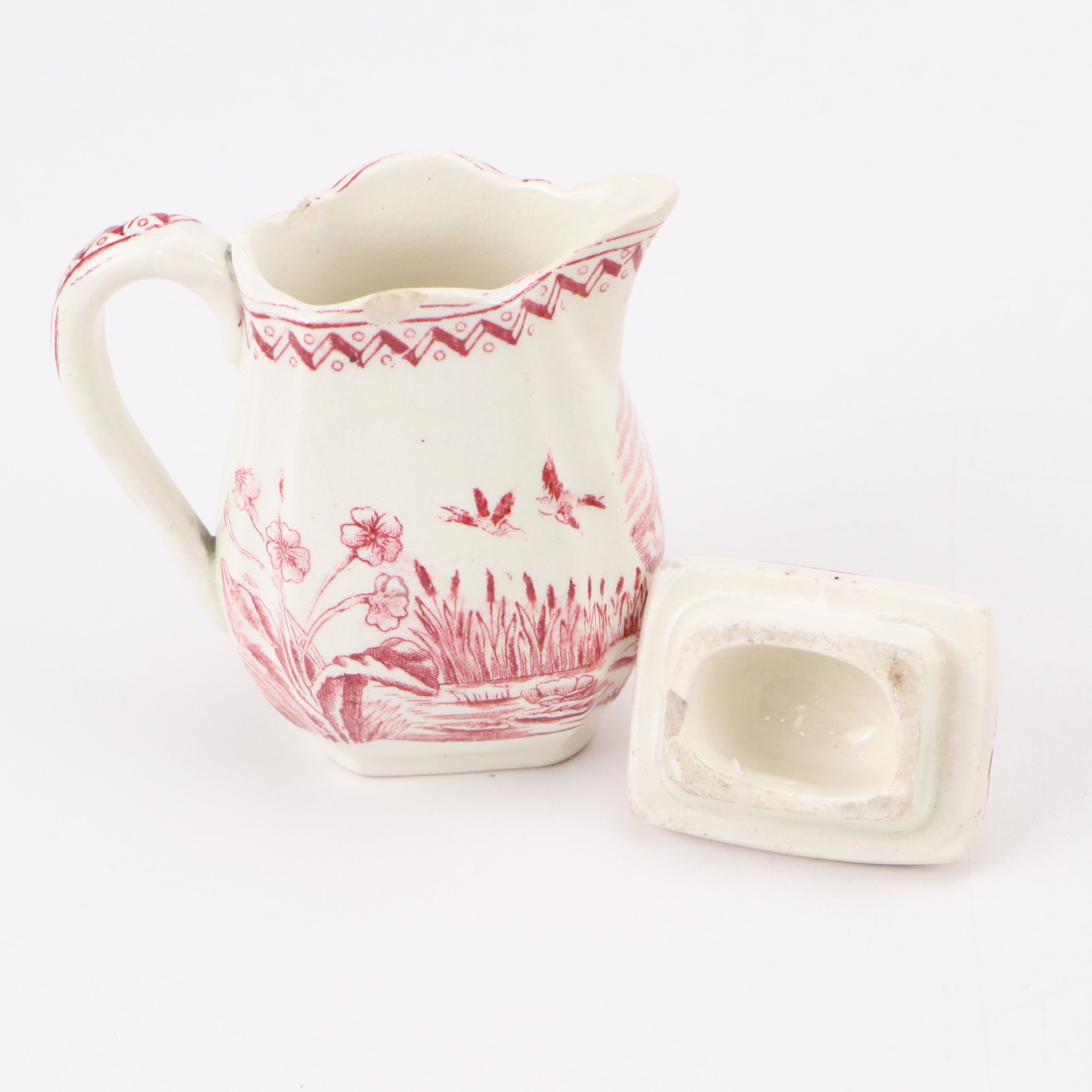 Charles Allerton & Sons Staffordshire "Water Hen" Children's Transferware Set