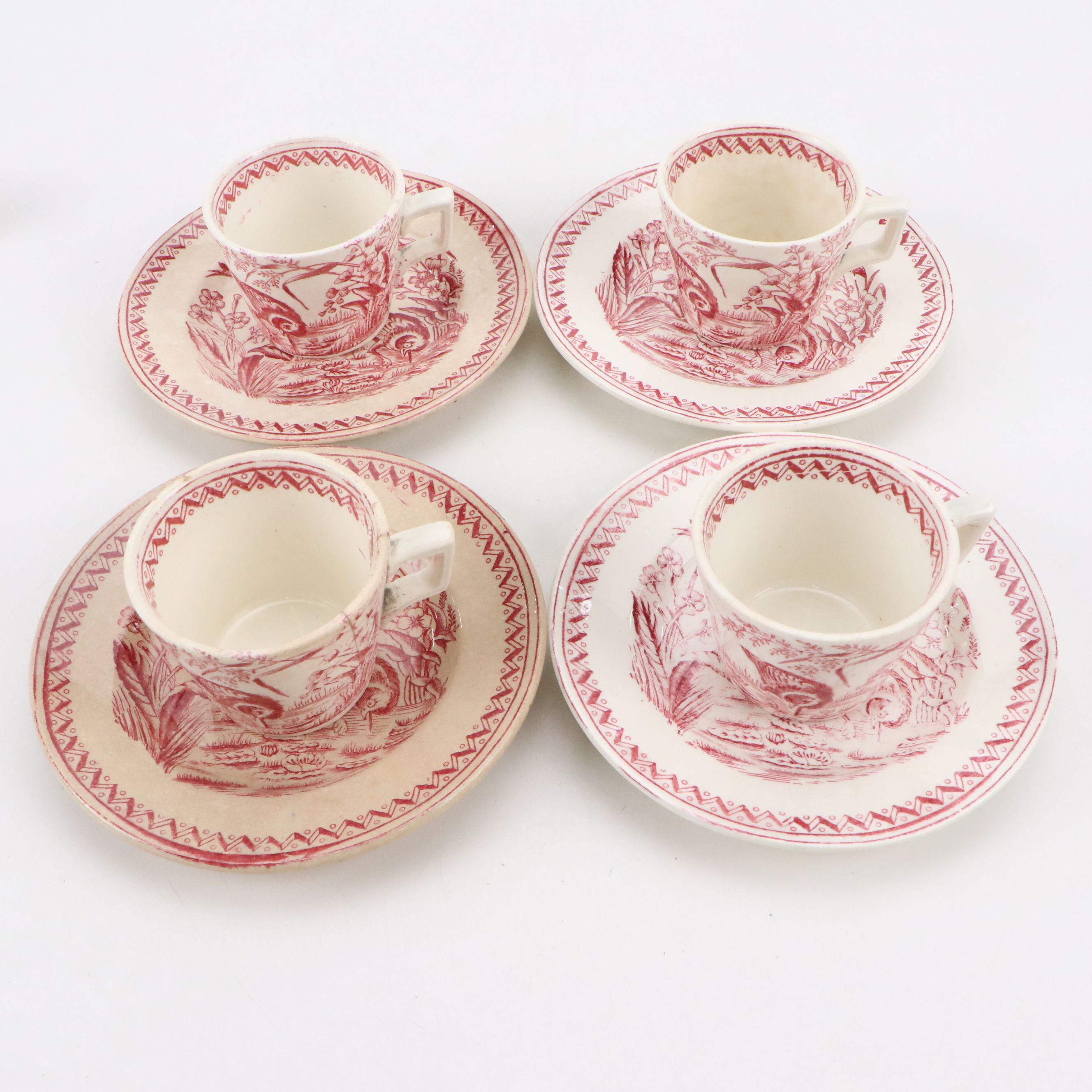 Charles Allerton & Sons Staffordshire "Water Hen" Children's Transferware Set