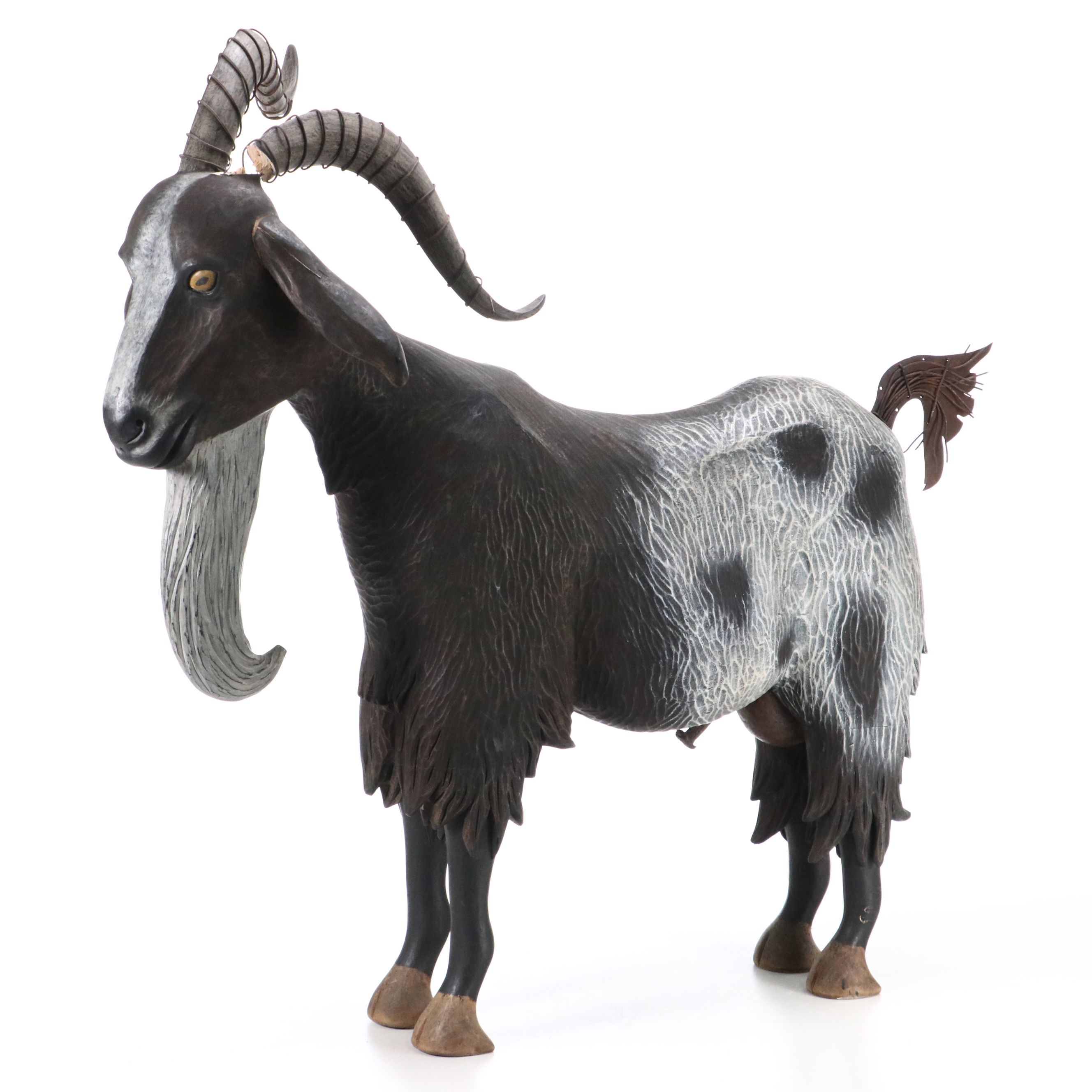 Life Size Folk Art Sculpture of Goat