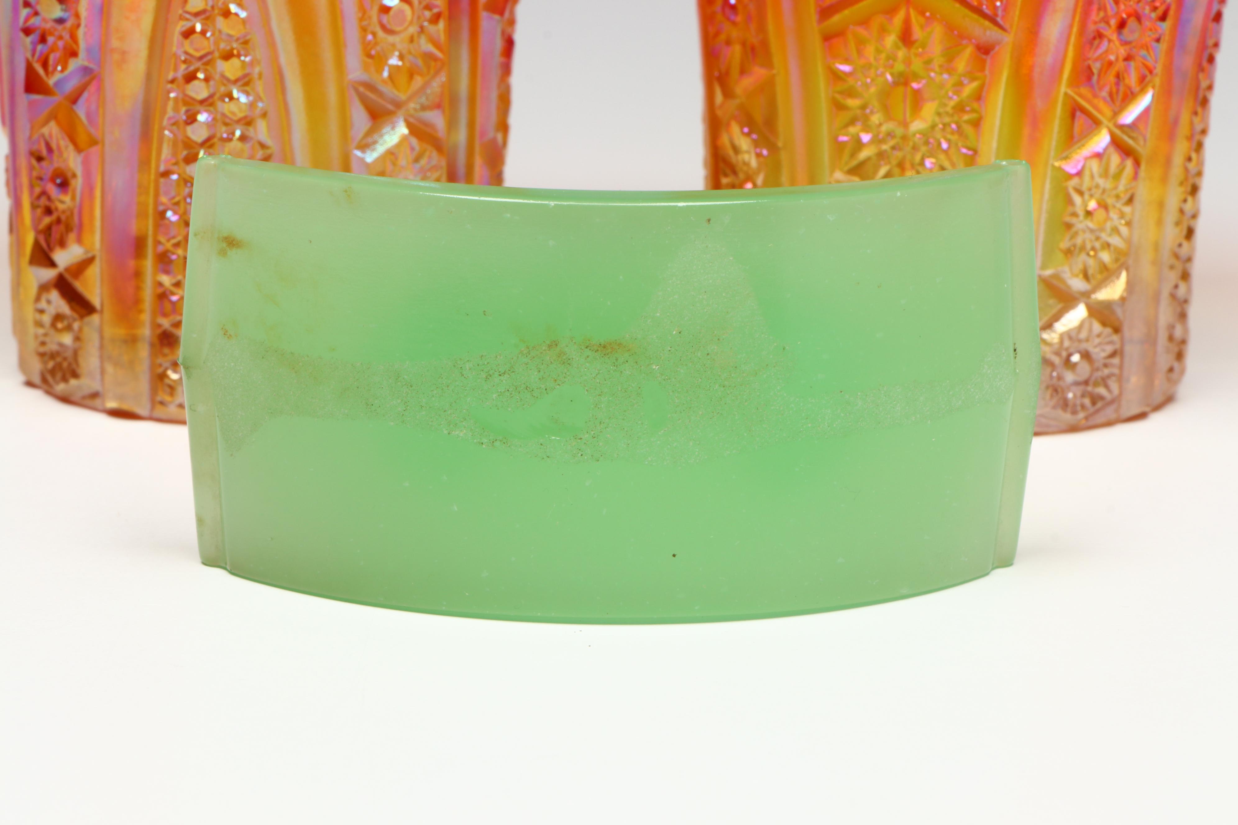 Indiana Glass "Heirloom Sunset" Tumblers and Jadeite Glass Scottie Dog Blotter