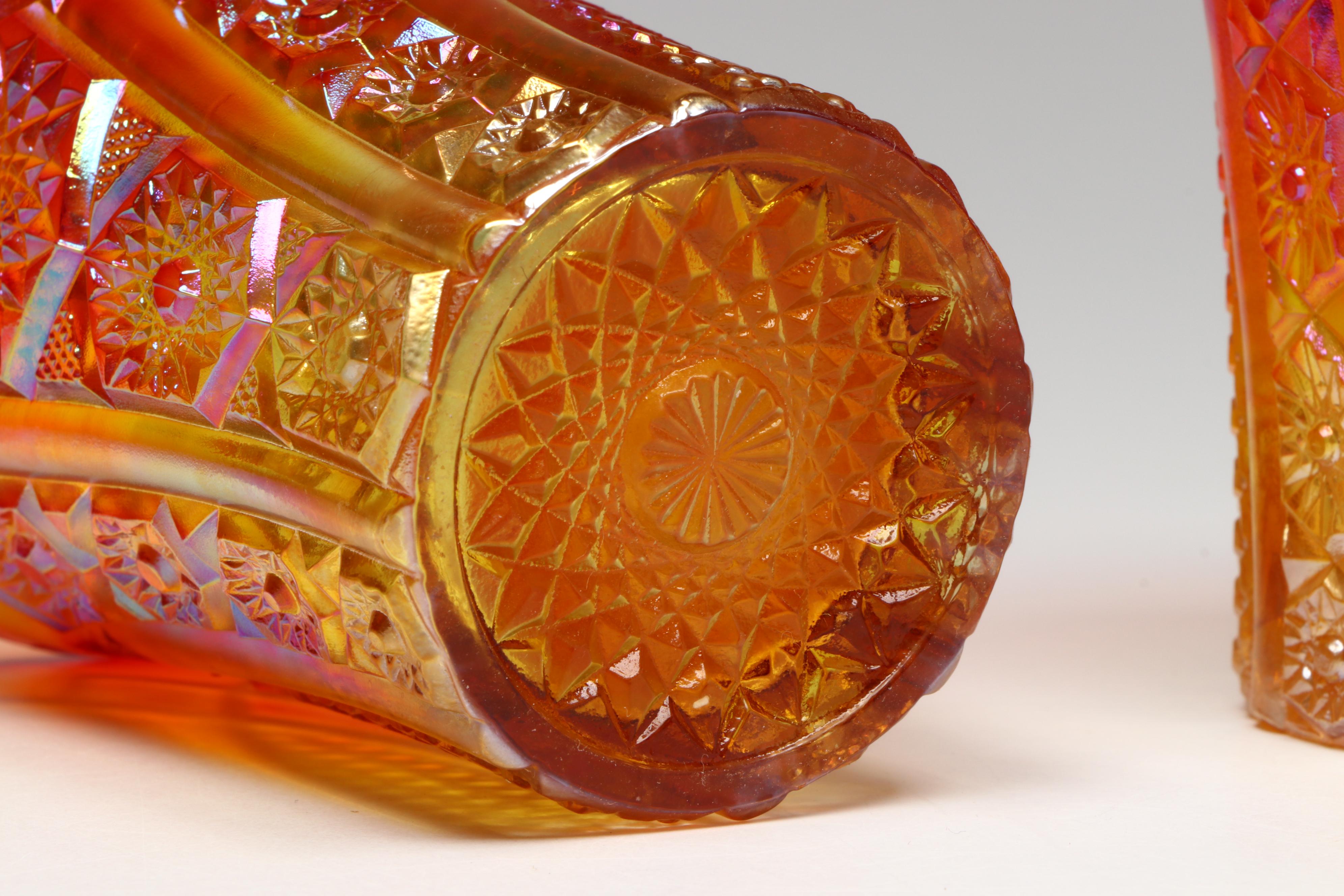 Indiana Glass "Heirloom Sunset" Tumblers and Jadeite Glass Scottie Dog Blotter