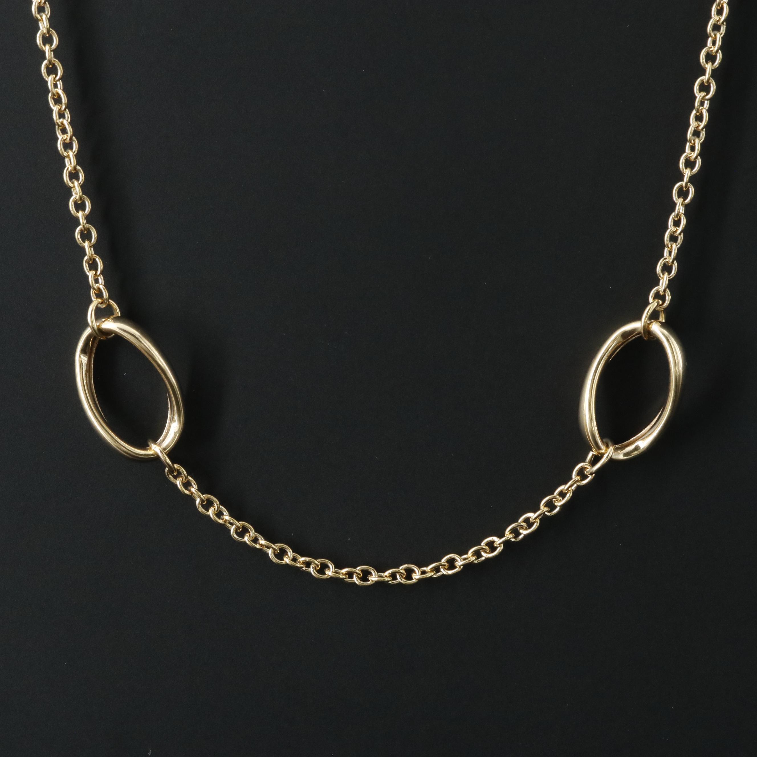10K Oval Station Necklace