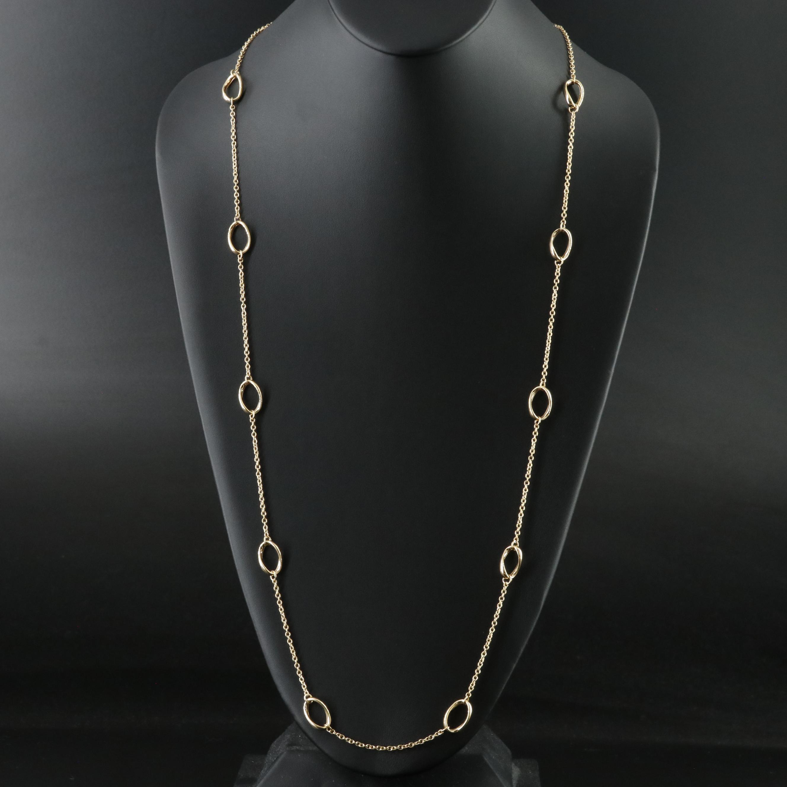 10K Oval Station Necklace