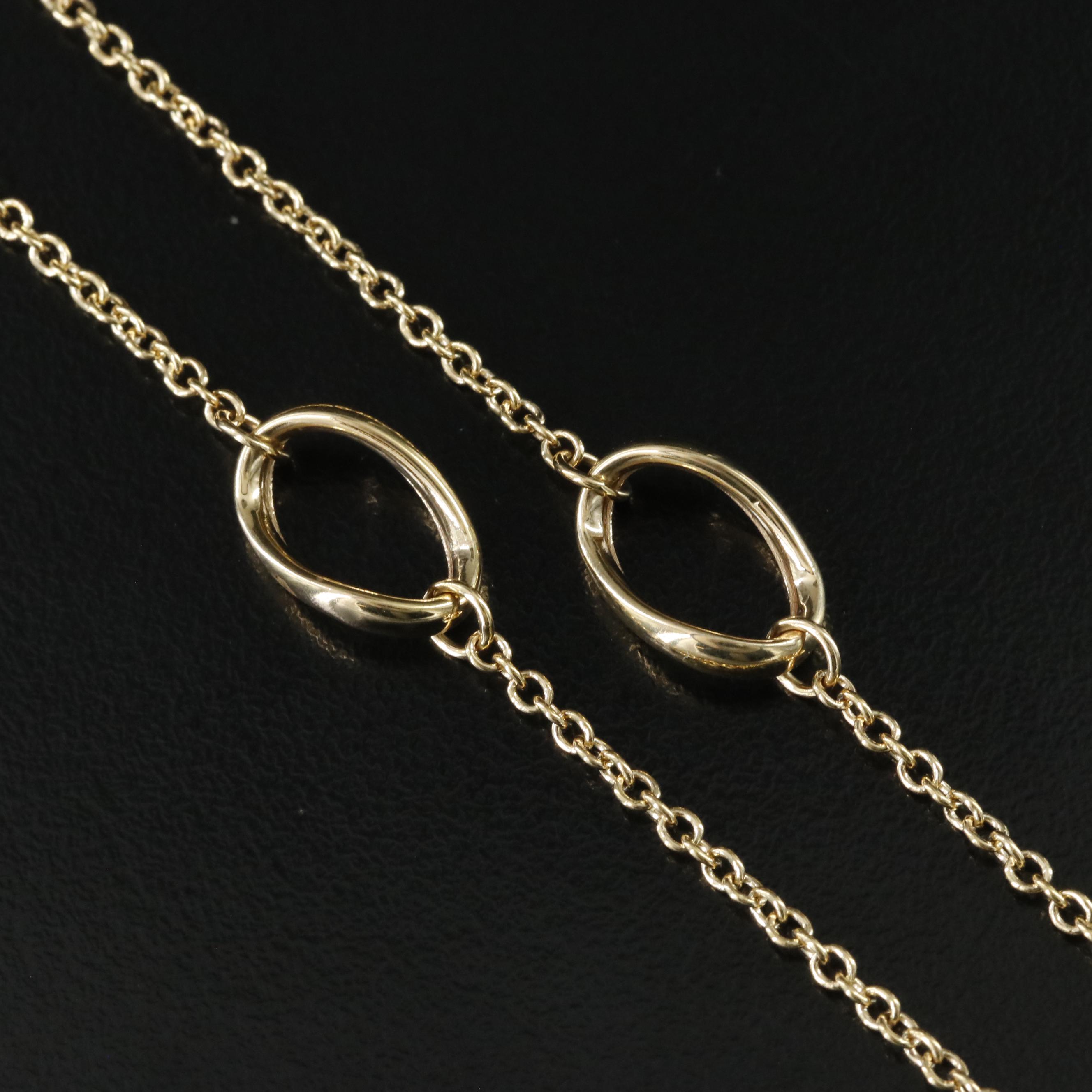 10K Oval Station Necklace