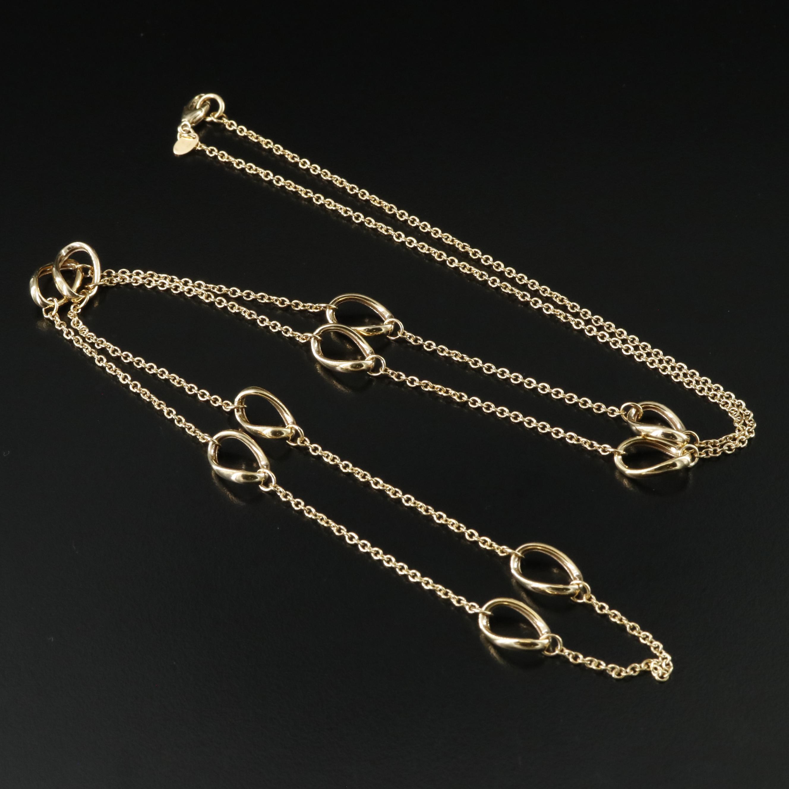 10K Oval Station Necklace