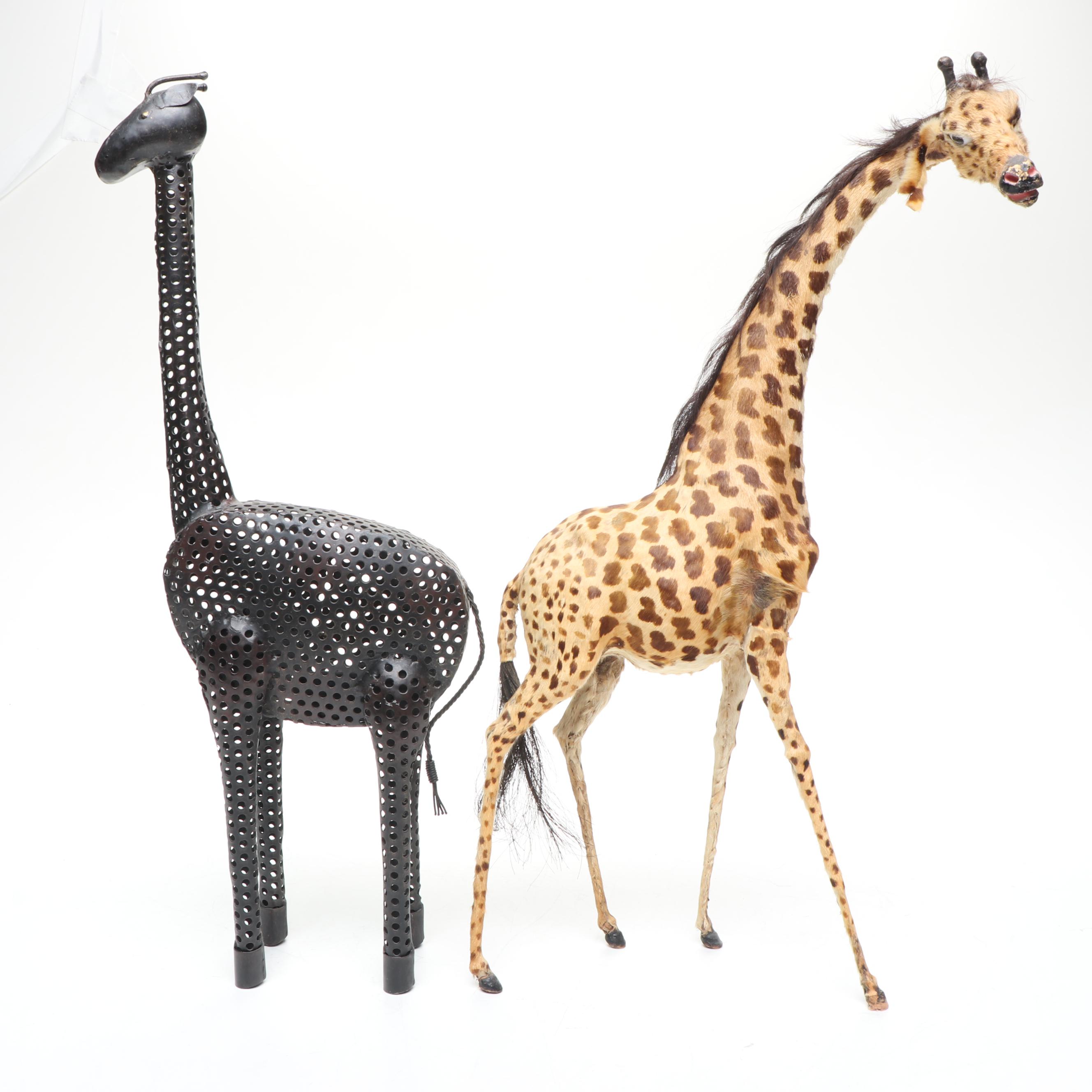 Pierced Sheet Metal Giraffe Votive Holder with Other Giraffe Décor