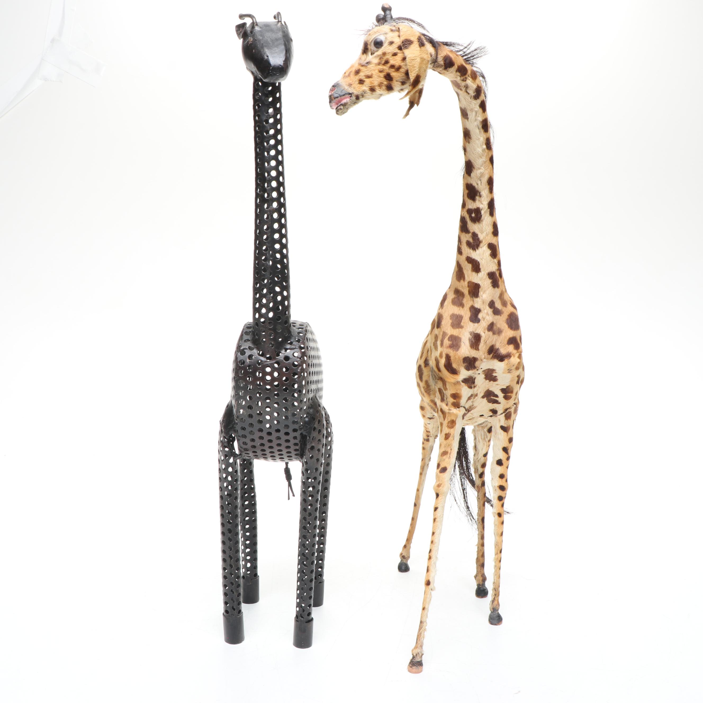 Pierced Sheet Metal Giraffe Votive Holder with Other Giraffe Décor