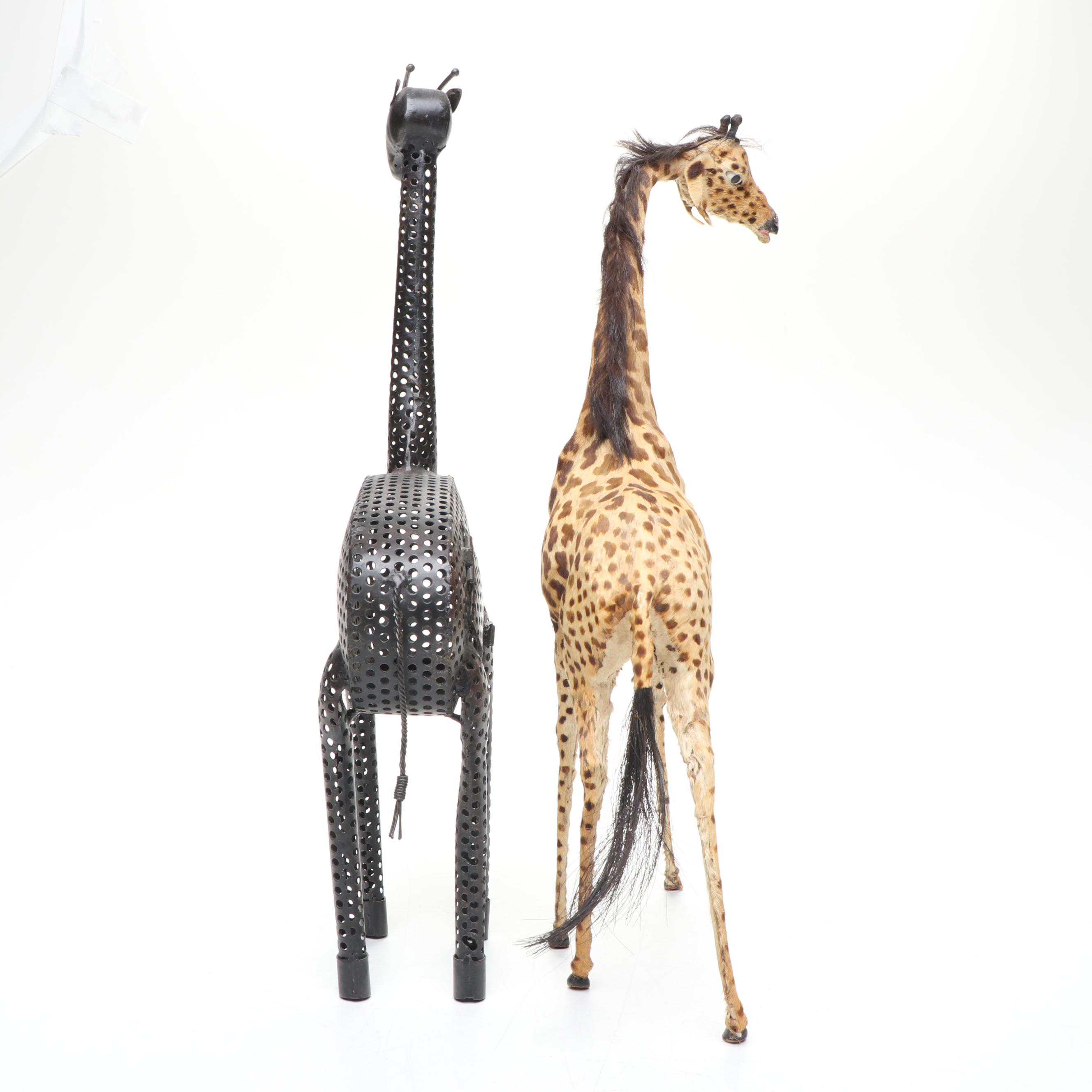 Pierced Sheet Metal Giraffe Votive Holder with Other Giraffe Décor