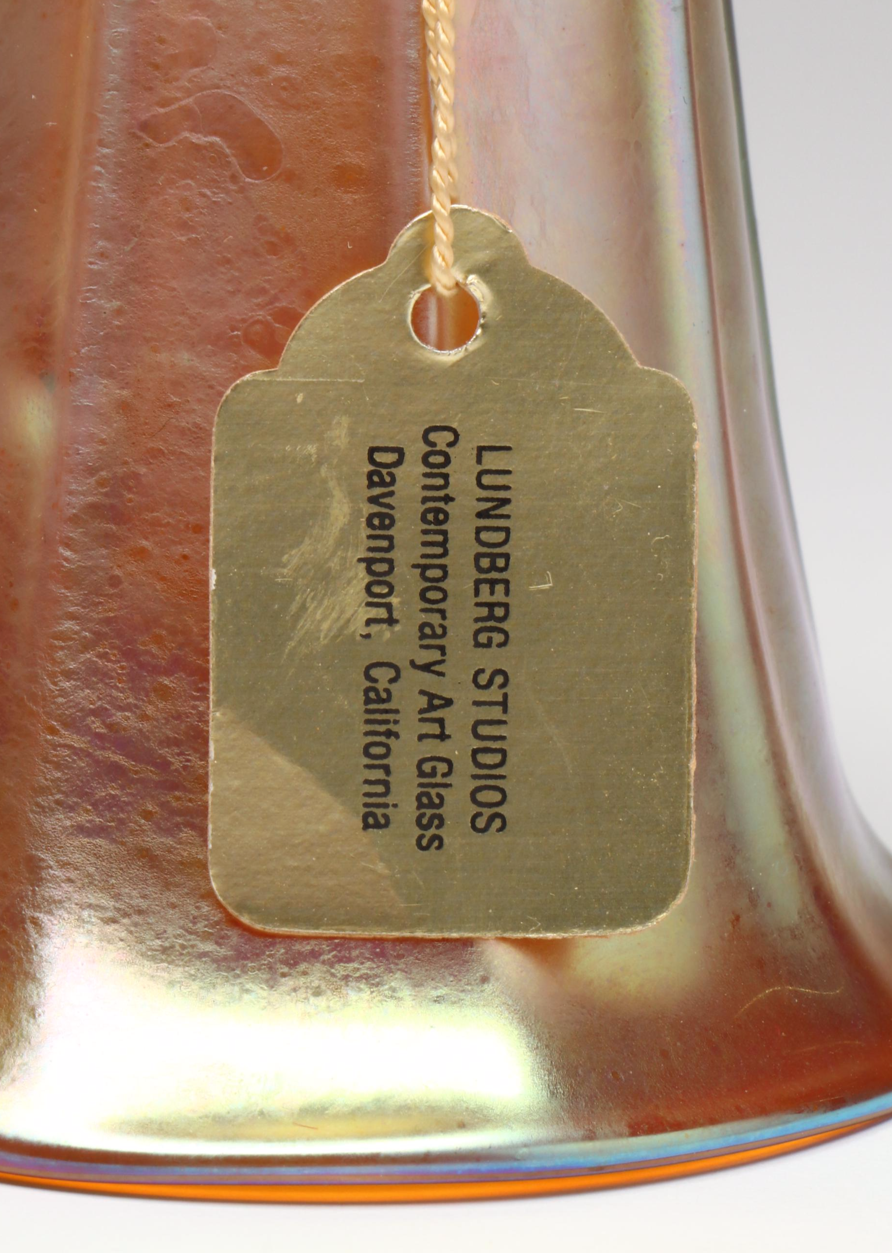 Lalique French Art Glass Butterfly and Lundberg Studios Bell Ornament