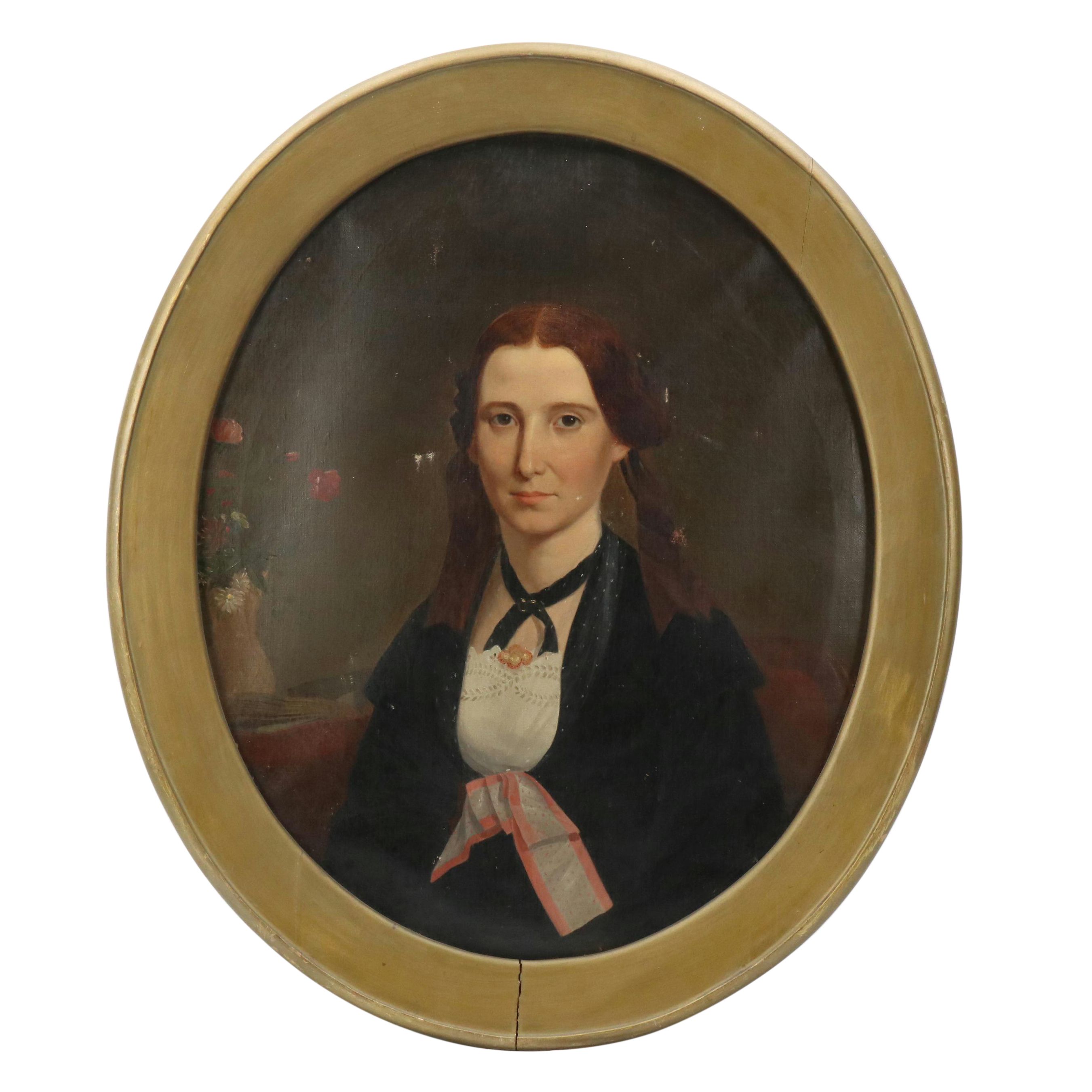 Portrait Oil Painting of Young Woman