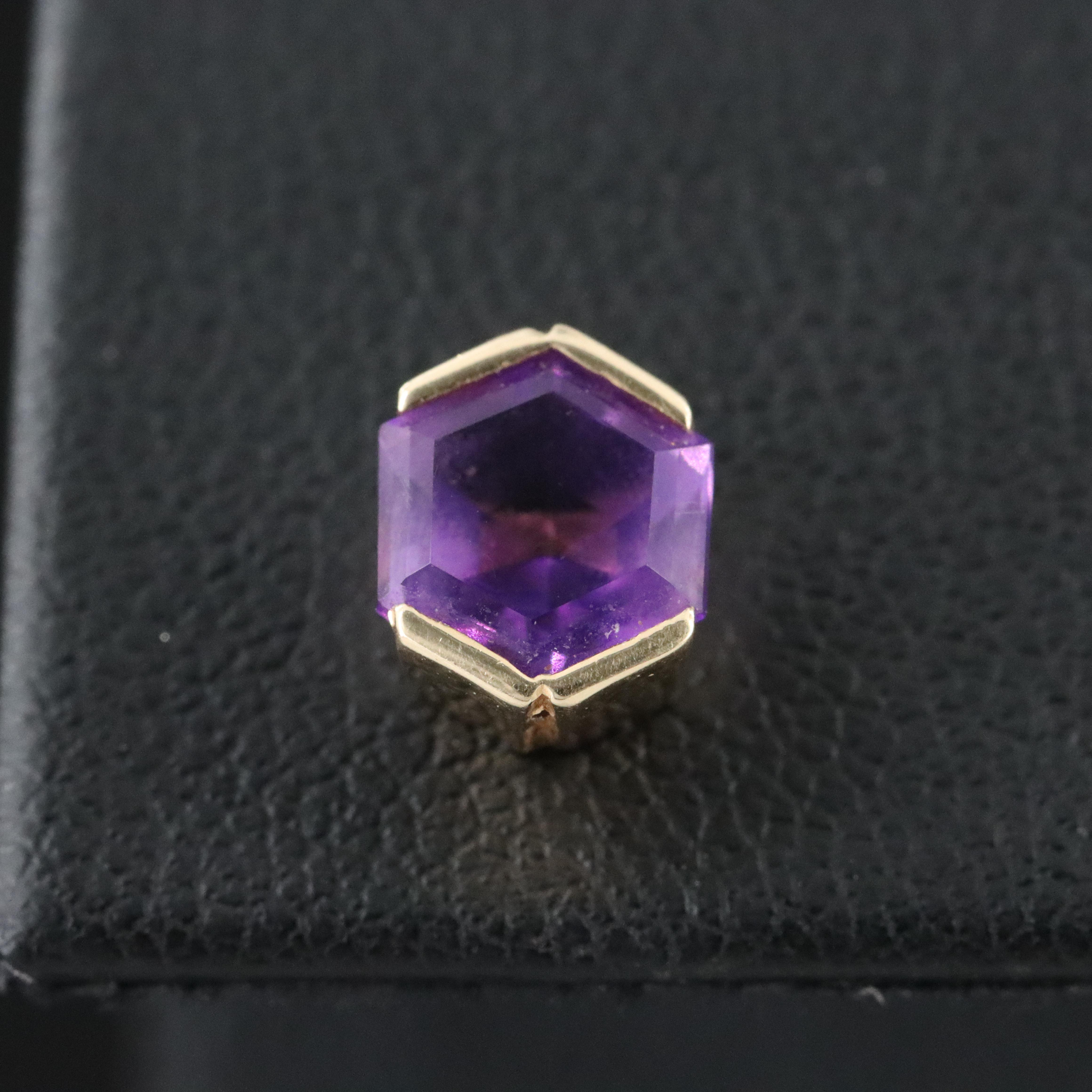 14K Amethyst Solitaire Earrings