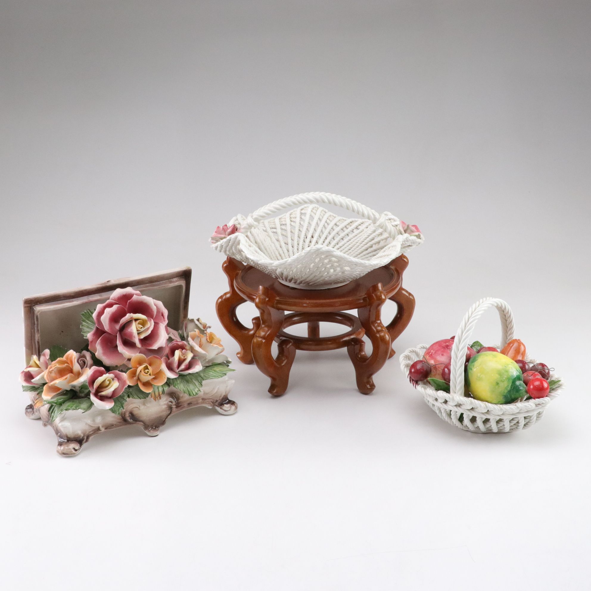Capodimonte Fruit Basket, Floral Arrangement & More
