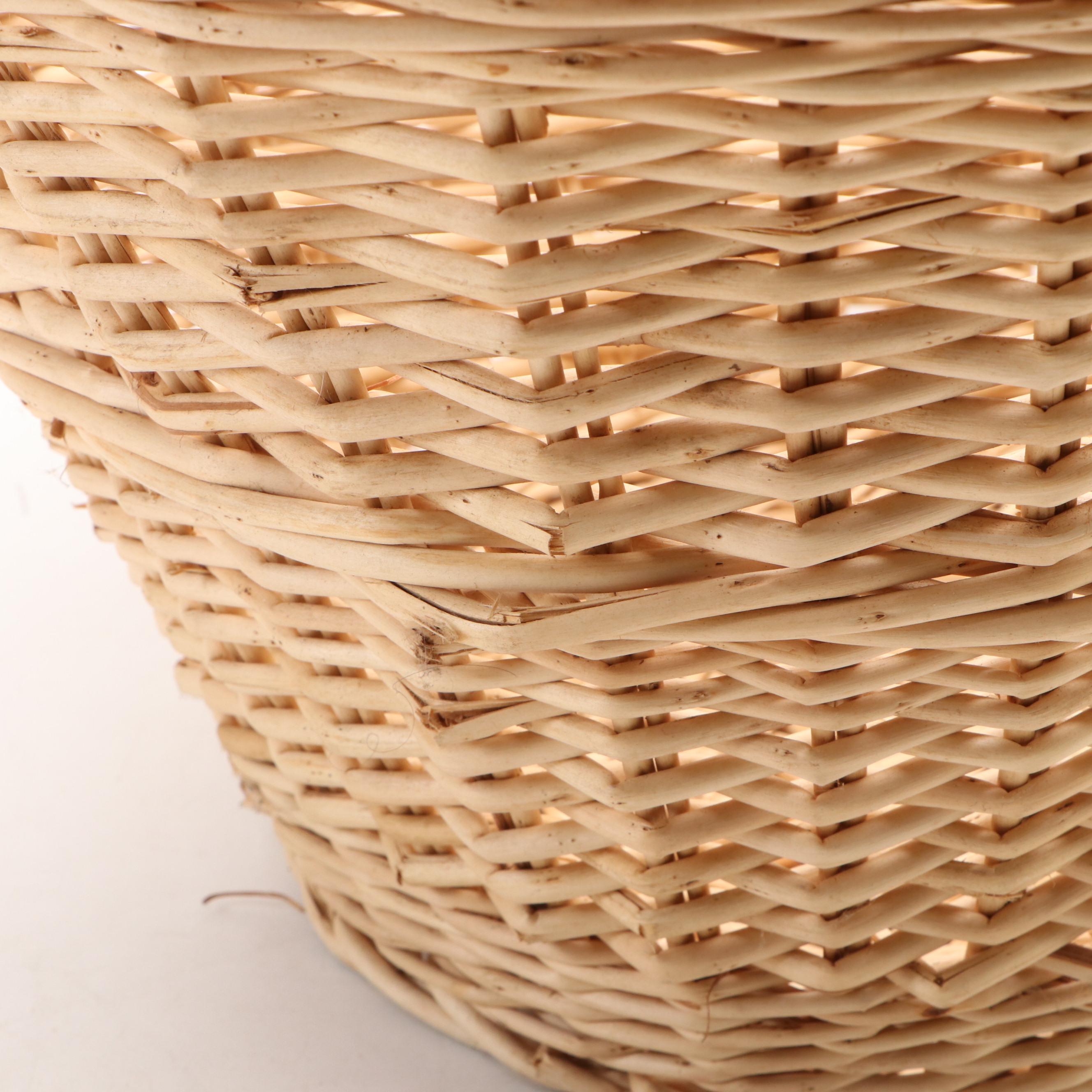 Rustic Style Woven Wood and Wicker Baskets