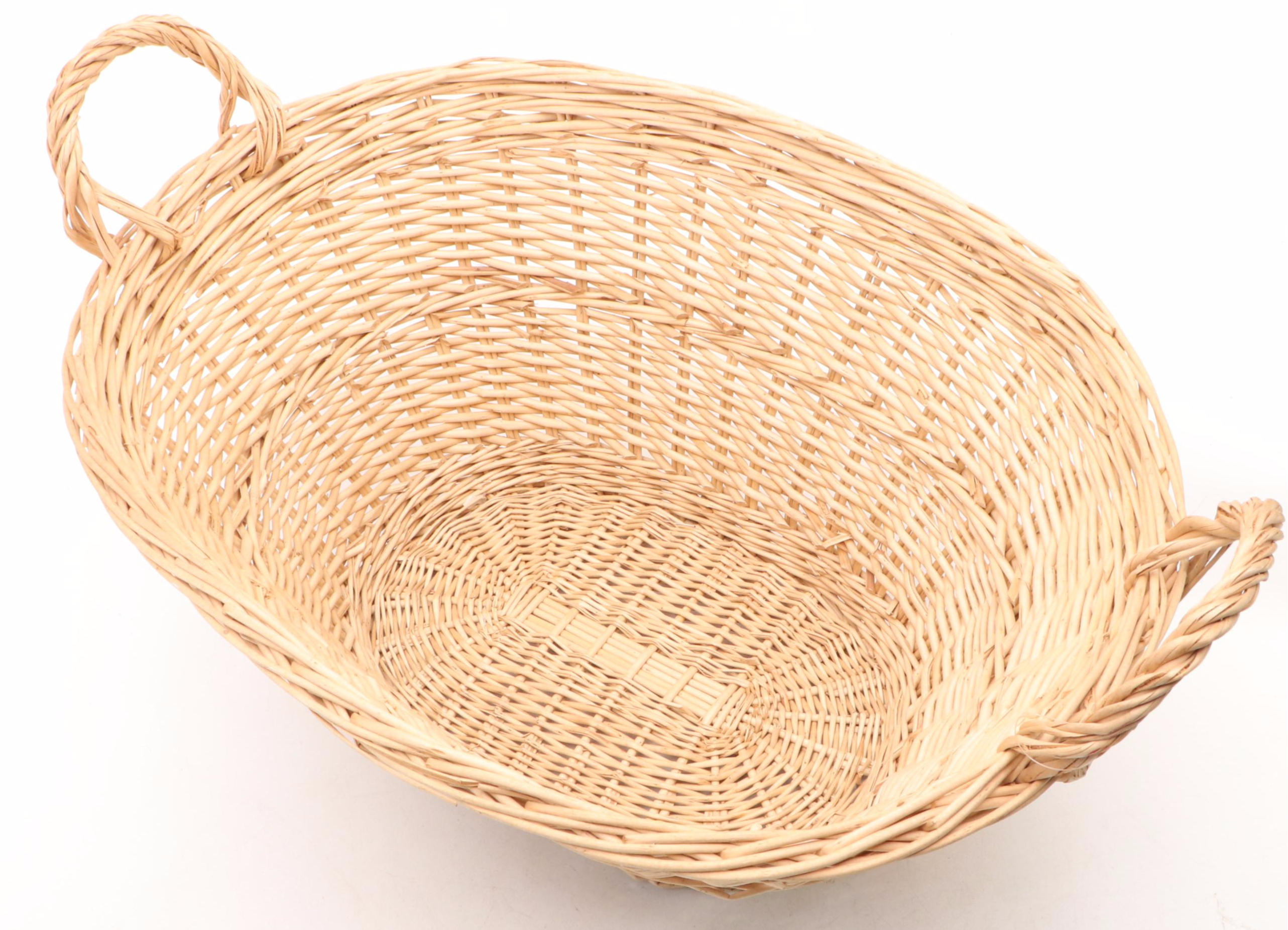 Rustic Style Woven Wood and Wicker Baskets