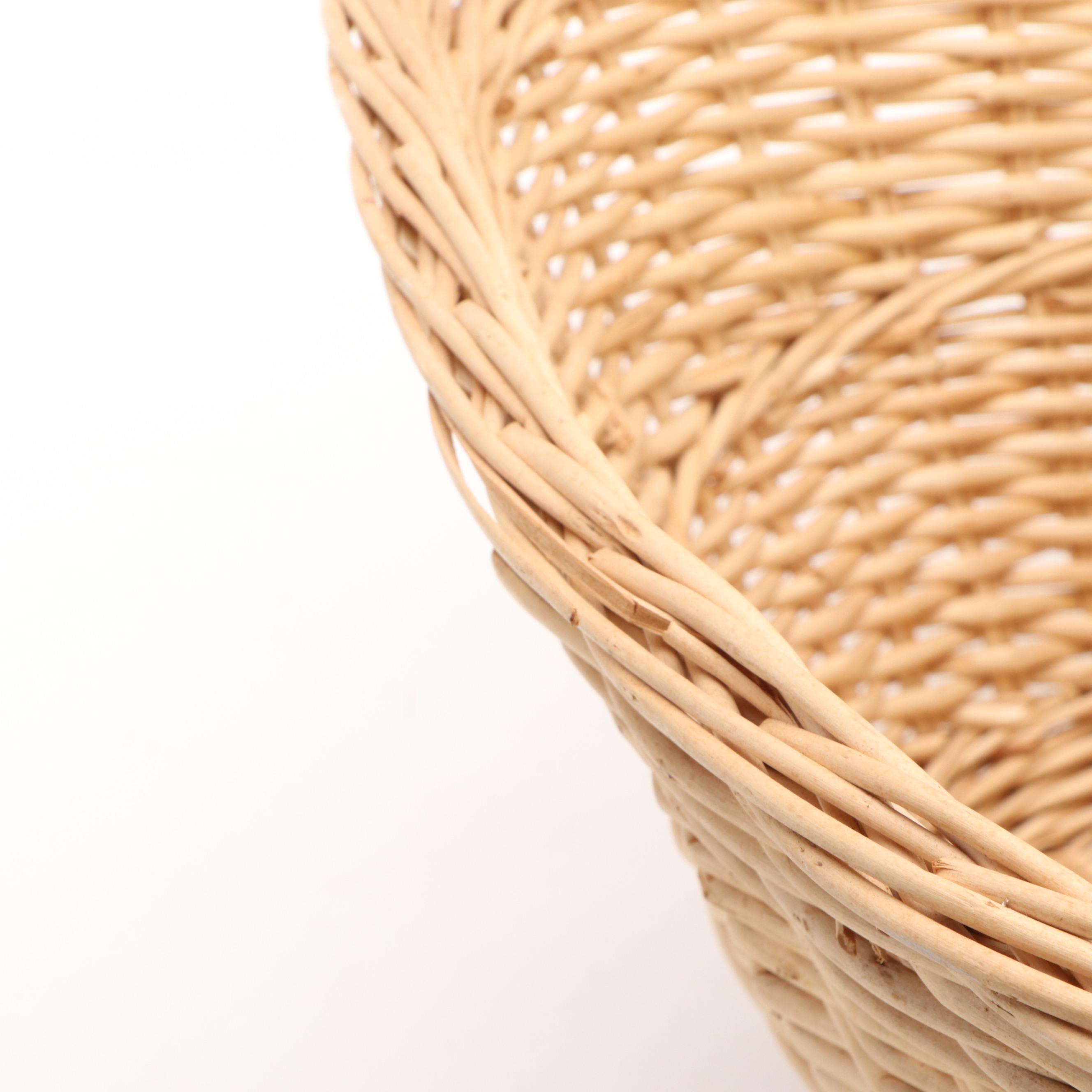 Rustic Style Woven Wood and Wicker Baskets