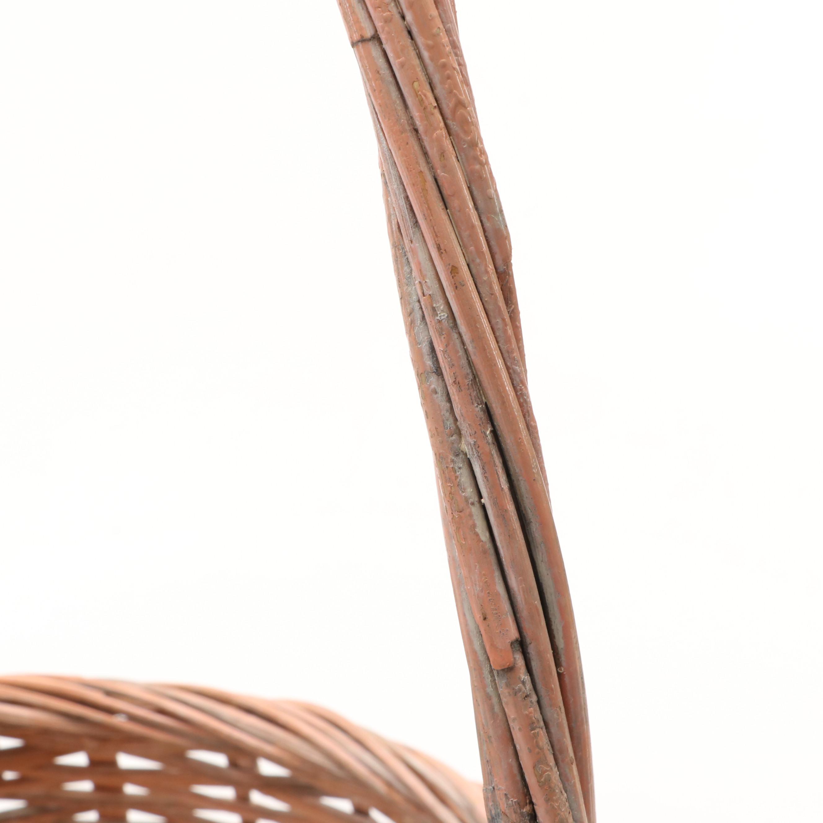 Rustic Style Woven Wood and Wicker Baskets