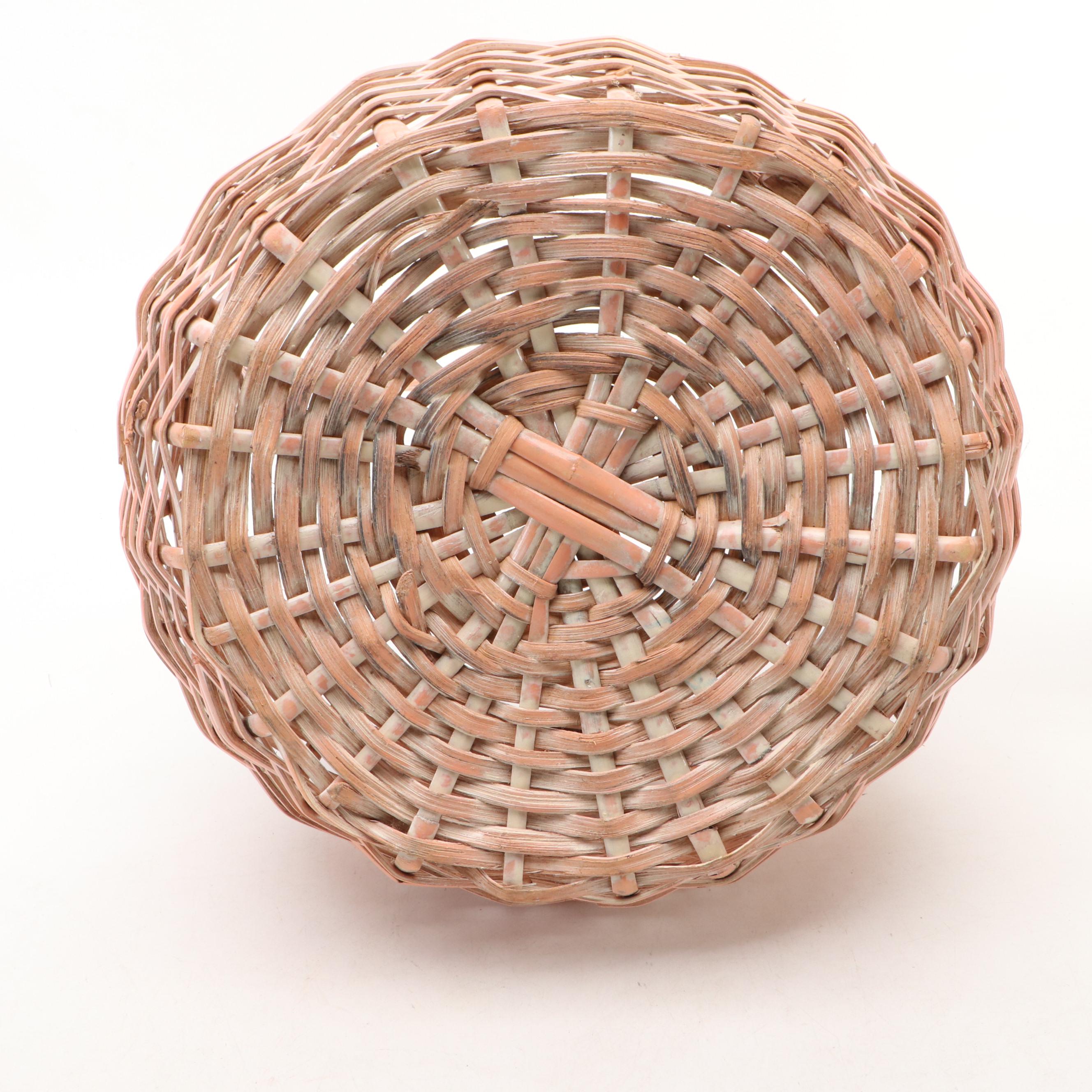 Rustic Style Woven Wood and Wicker Baskets