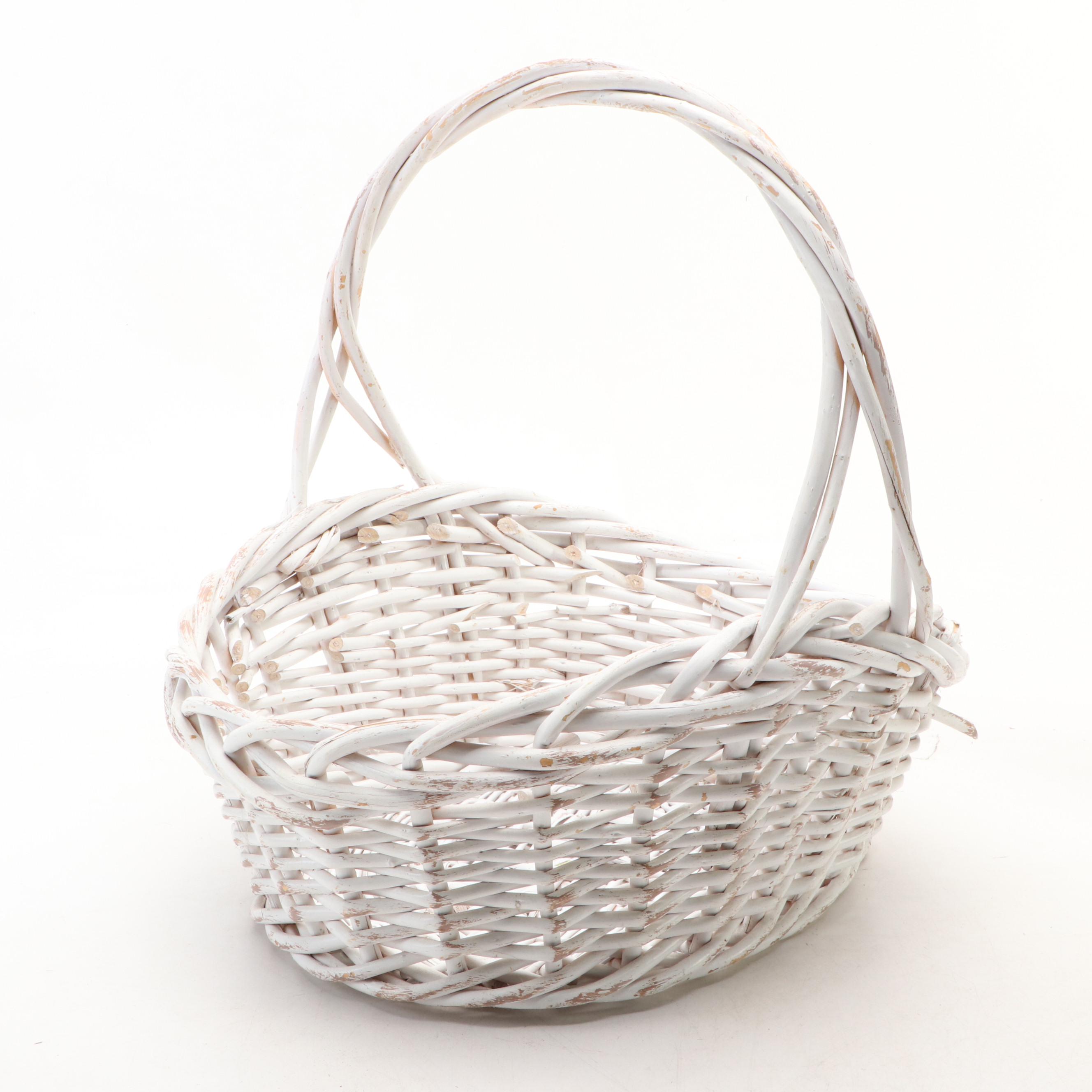 Rustic Style Woven Wood and Wicker Baskets