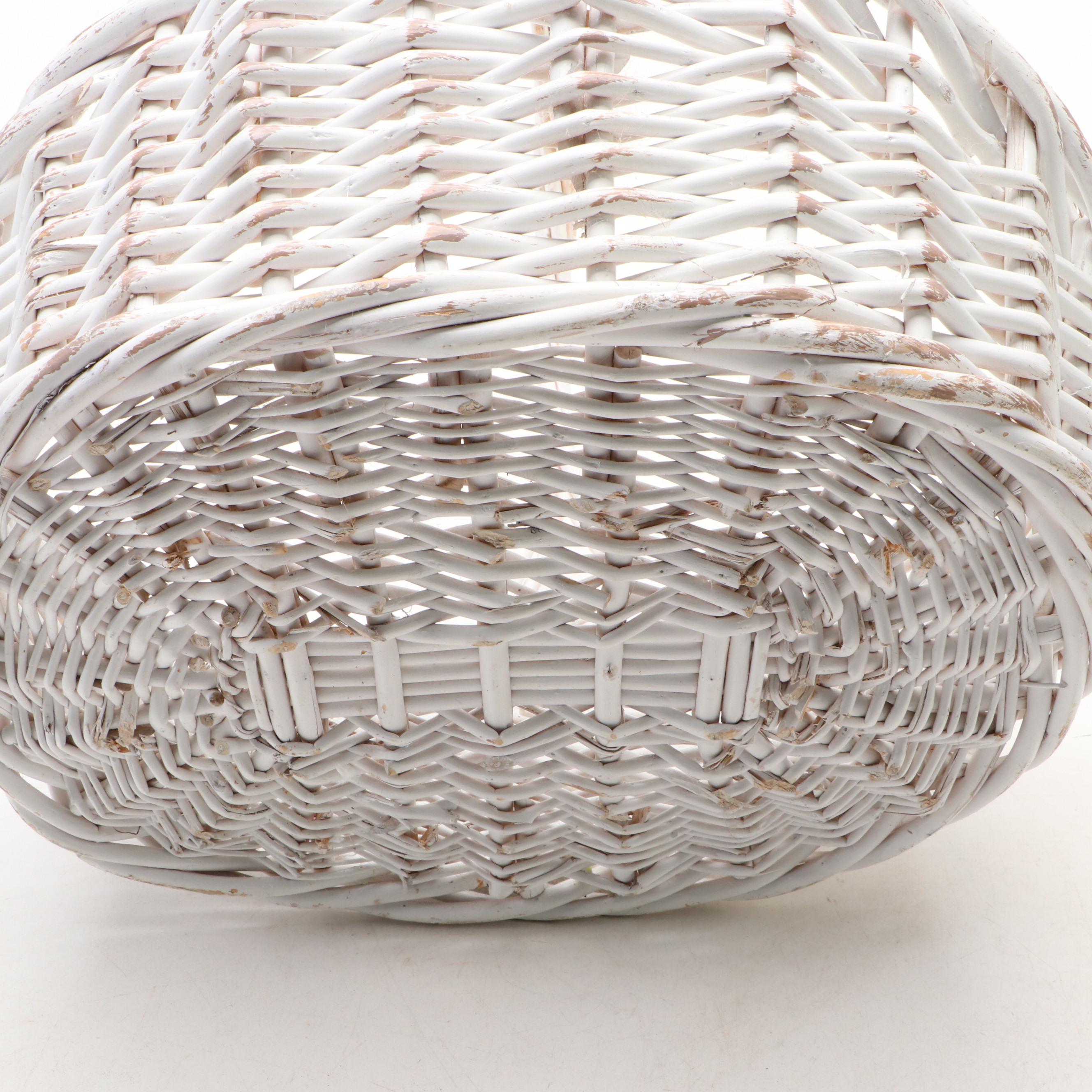 Rustic Style Woven Wood and Wicker Baskets