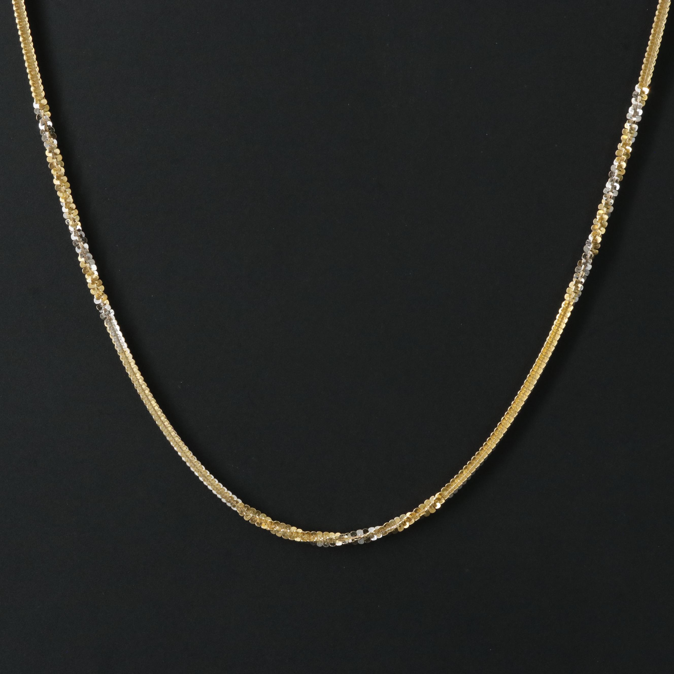 14K Two-Tone Fancy Link Necklace