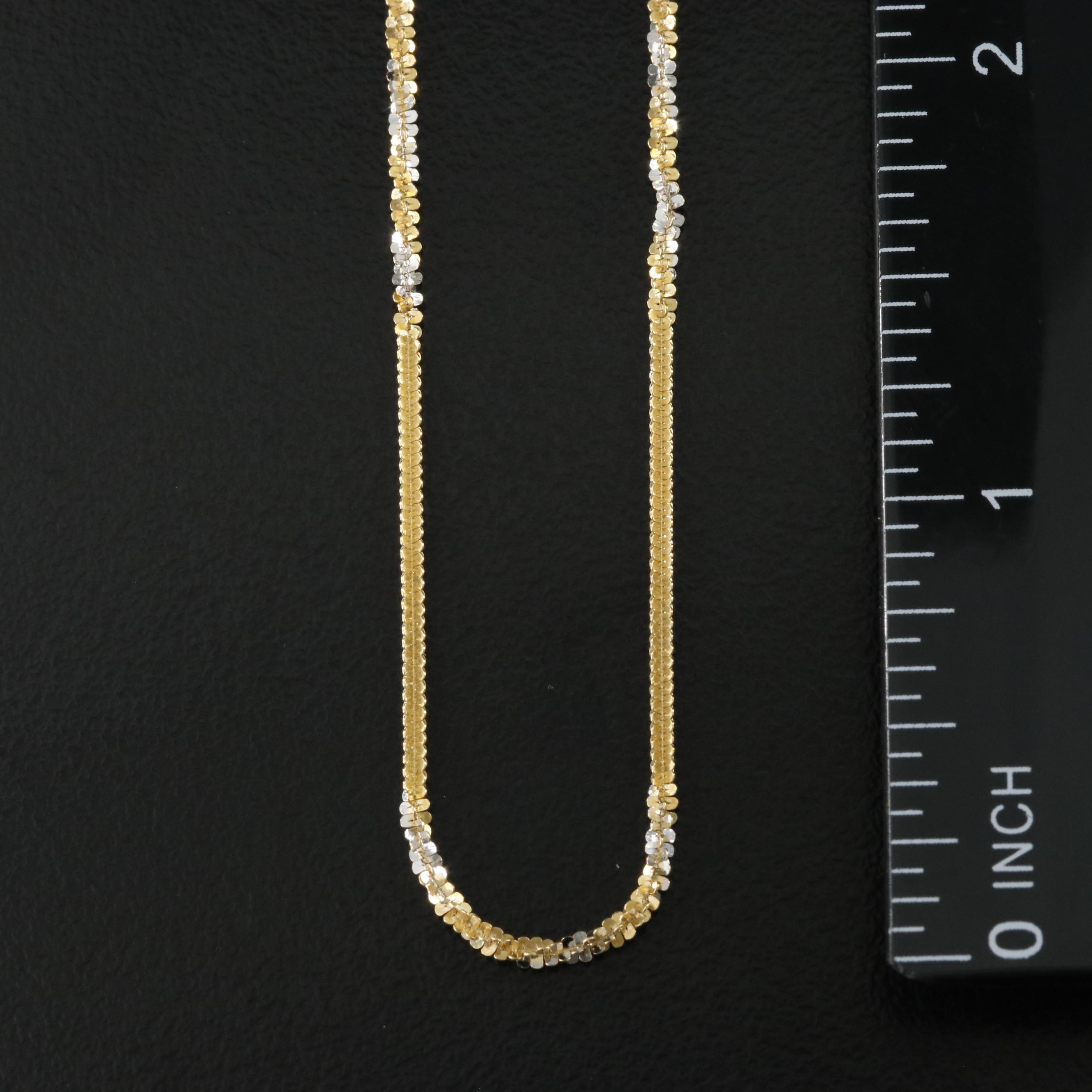 14K Two-Tone Fancy Link Necklace