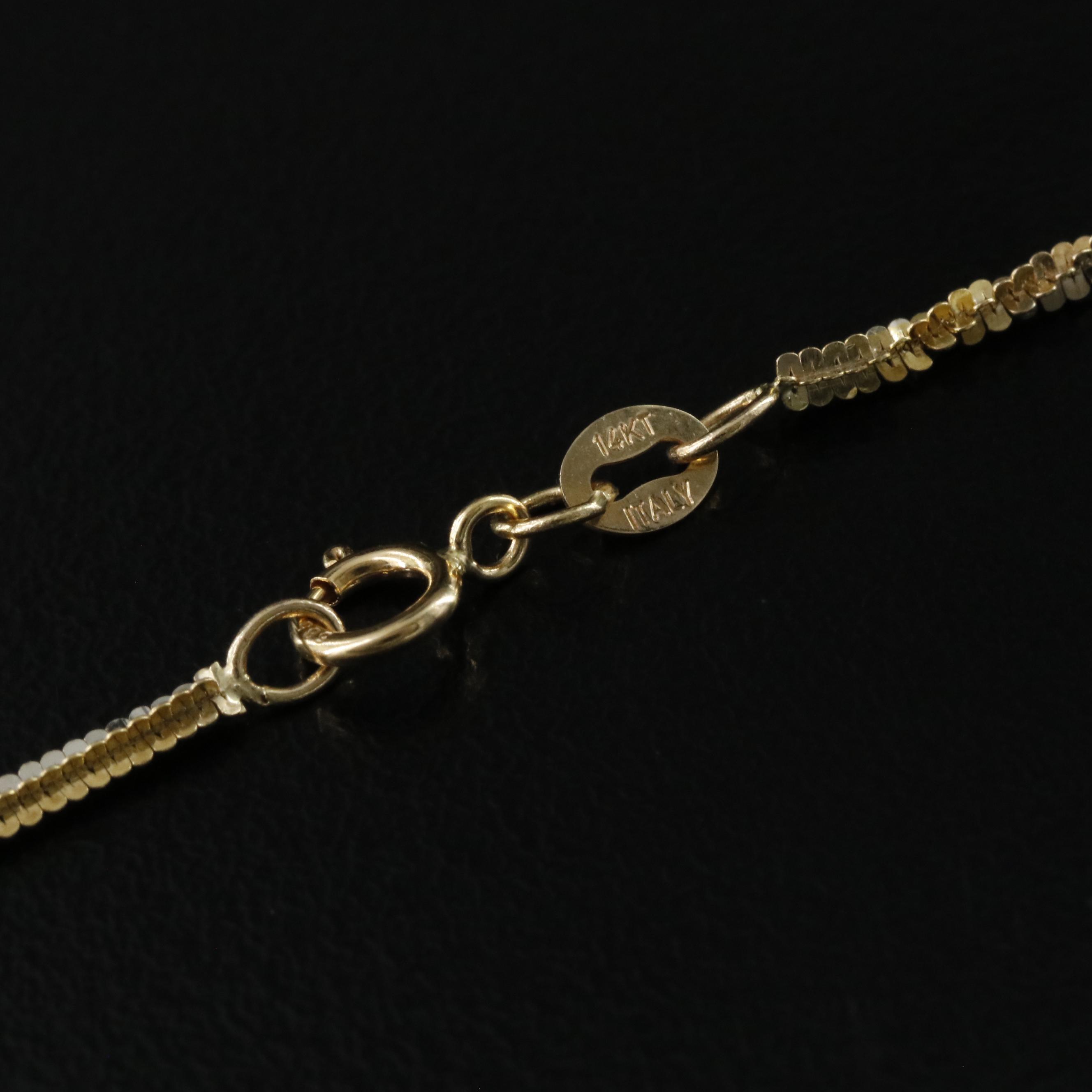 14K Two-Tone Fancy Link Necklace