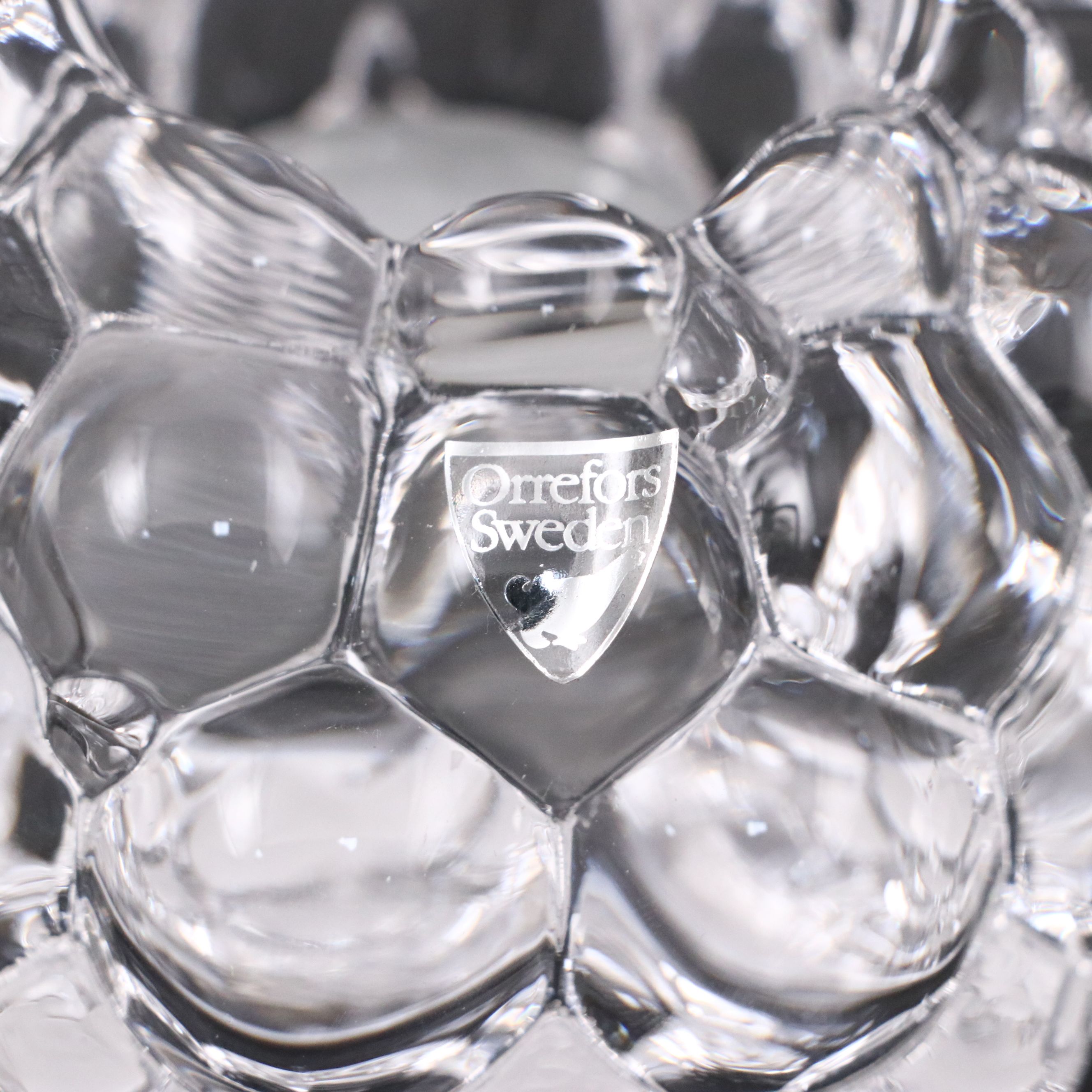 Orrefors "Hallon" Crystal Votive with Turkish Hand-Decorated Glass Compote