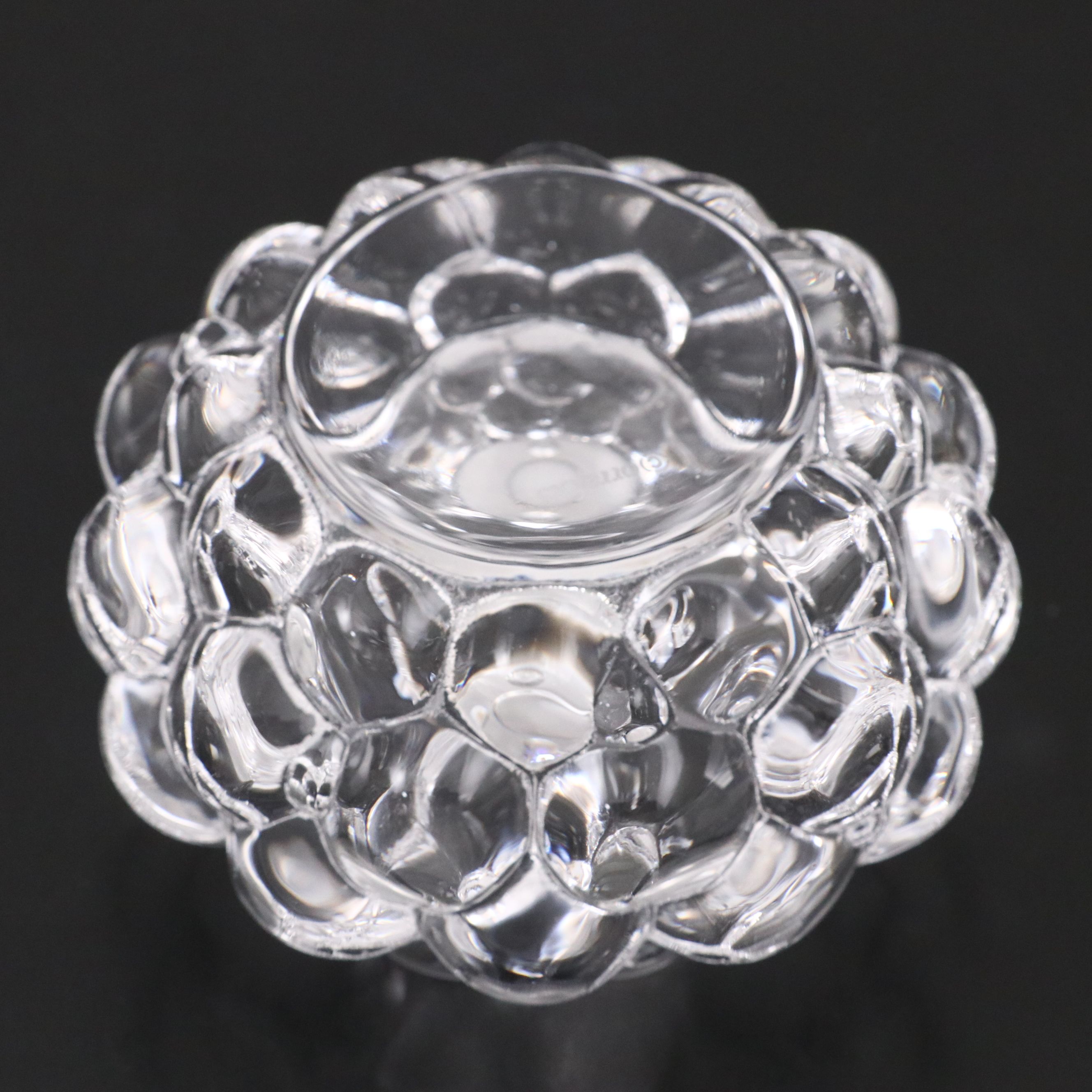 Orrefors "Hallon" Crystal Votive with Turkish Hand-Decorated Glass Compote