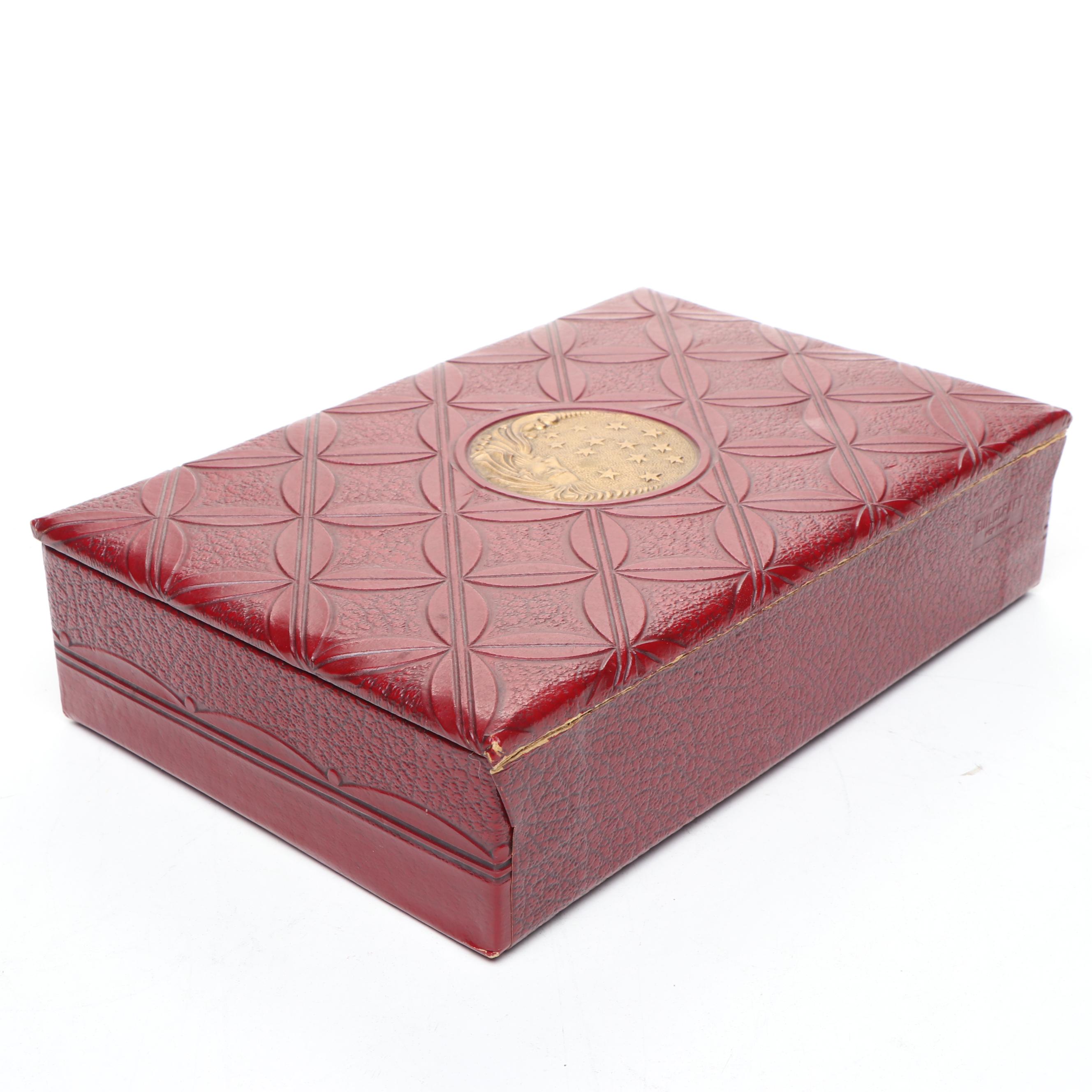 Brass Reproduction of Princess Mary Christmas Tin with Inkwell and Lidded Box