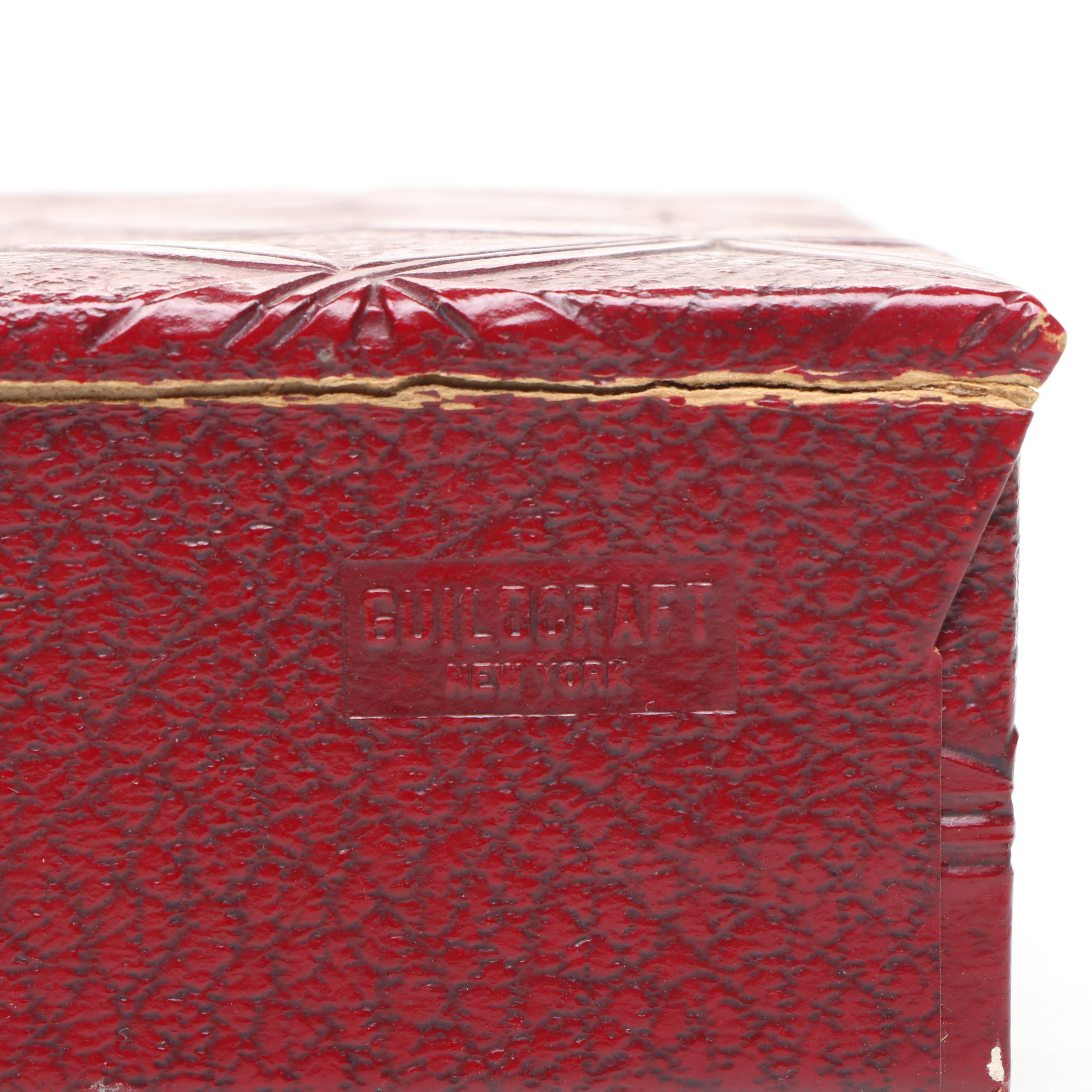 Brass Reproduction of Princess Mary Christmas Tin with Inkwell and Lidded Box