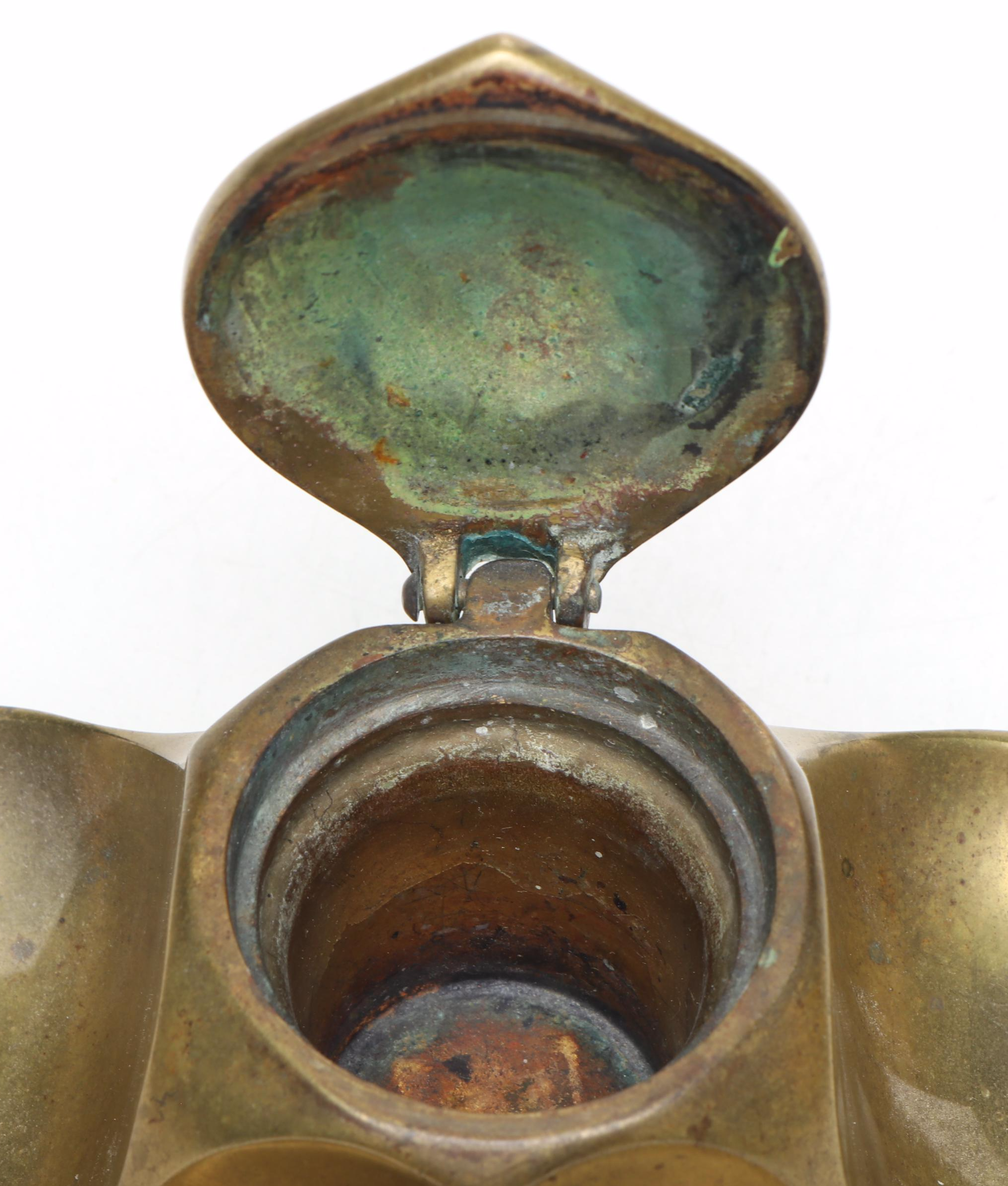 Brass Reproduction of Princess Mary Christmas Tin with Inkwell and Lidded Box