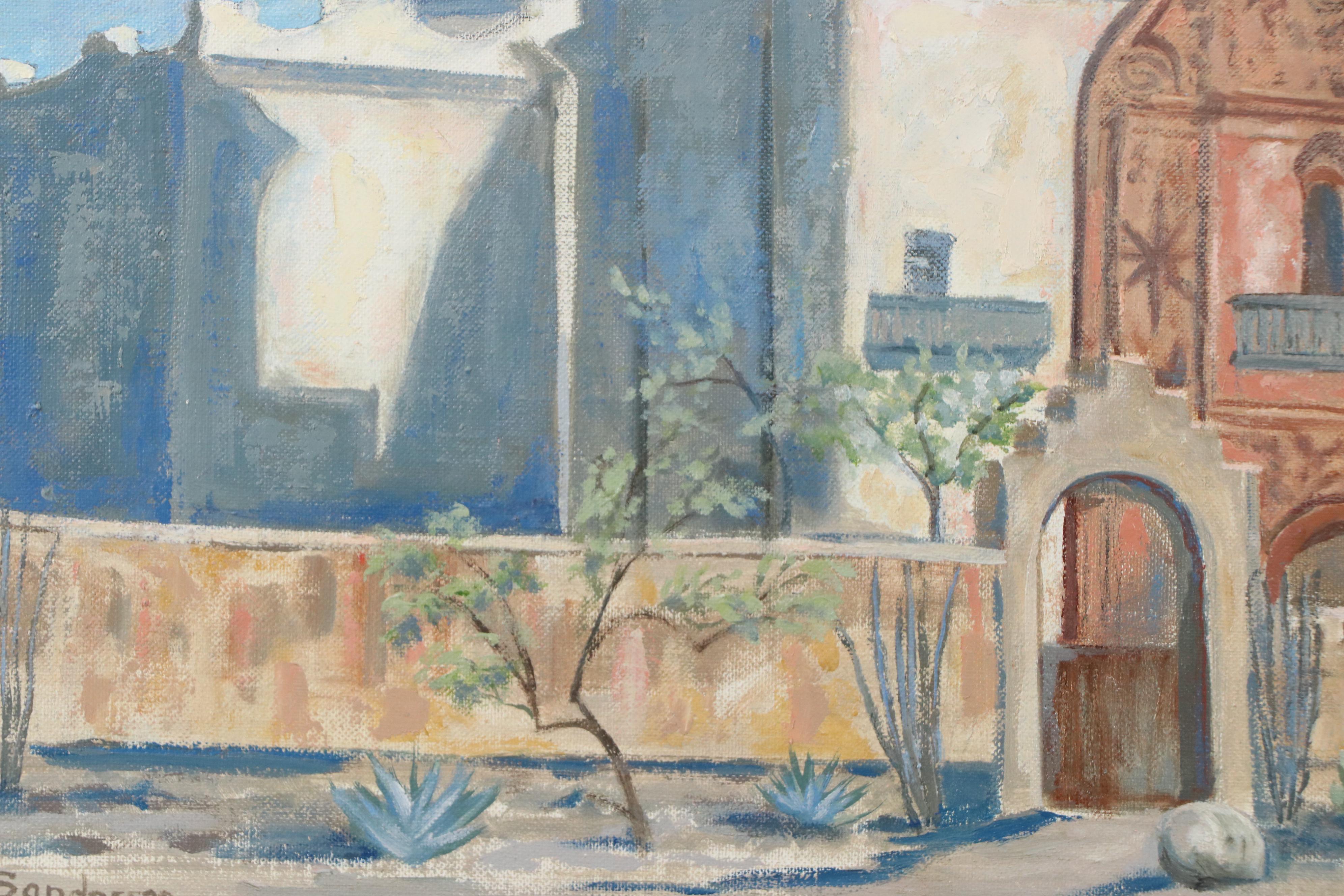 Glenna Sanderson Oil Painting "Old Mission," Mid to Late 20th Century