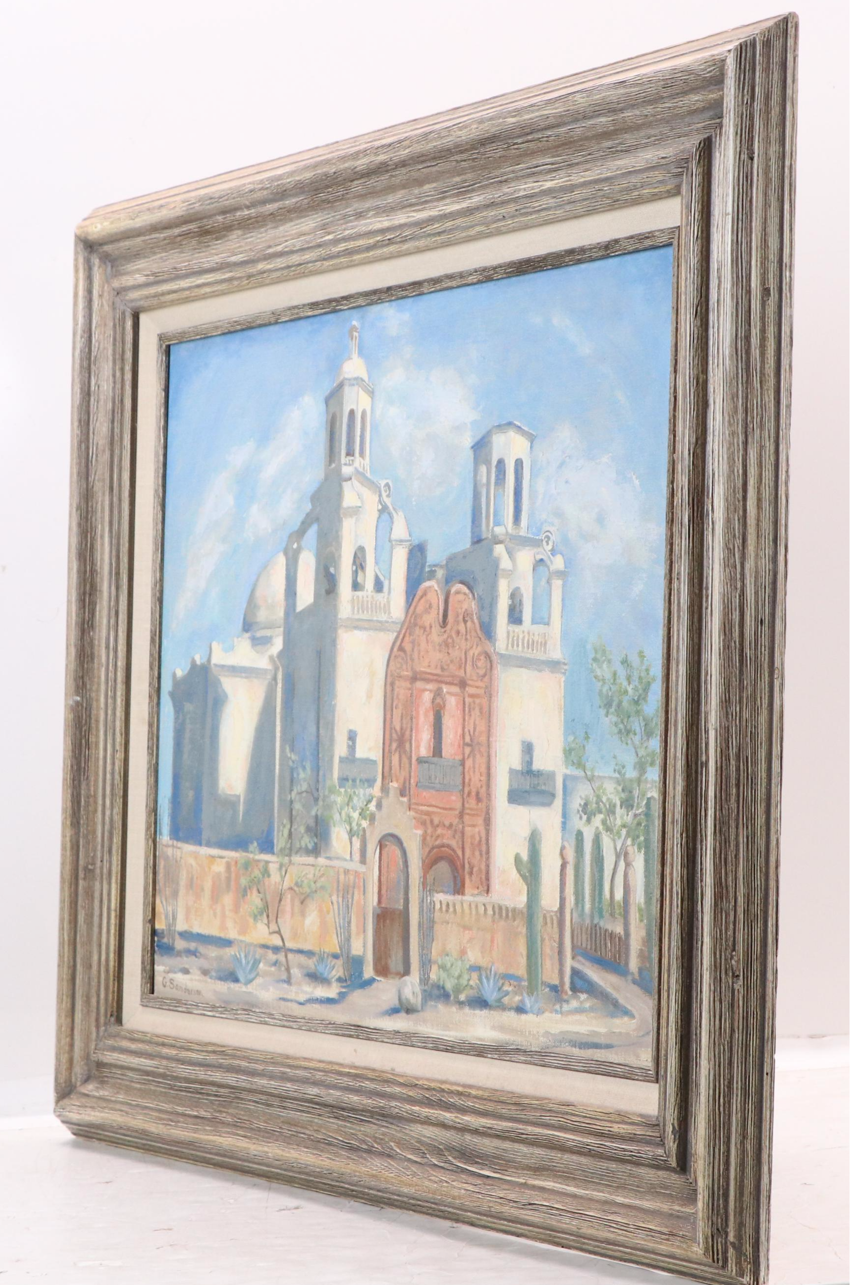 Glenna Sanderson Oil Painting "Old Mission," Mid to Late 20th Century