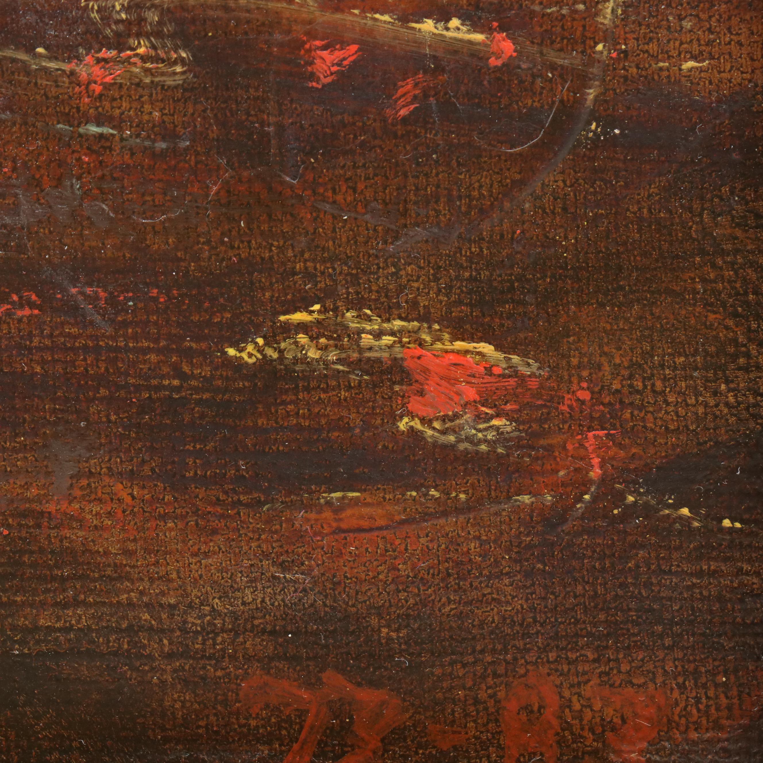 Marilyn Rose Silver Oil Painting of Young Woman Reading Underneath Tree, 1983