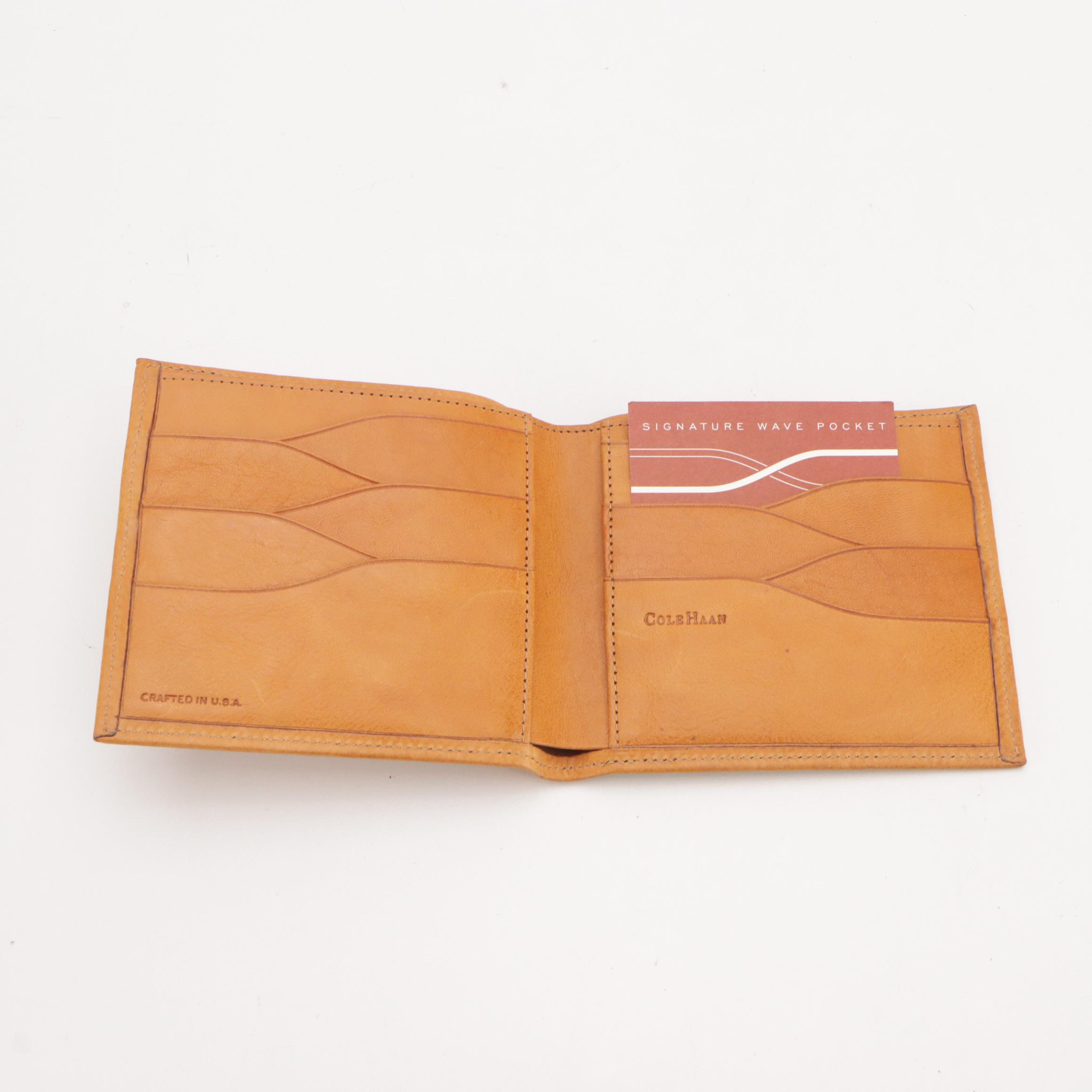 Coach and Cole Haan Leather Bifold Wallets with Coach Coated Canvas Card Case