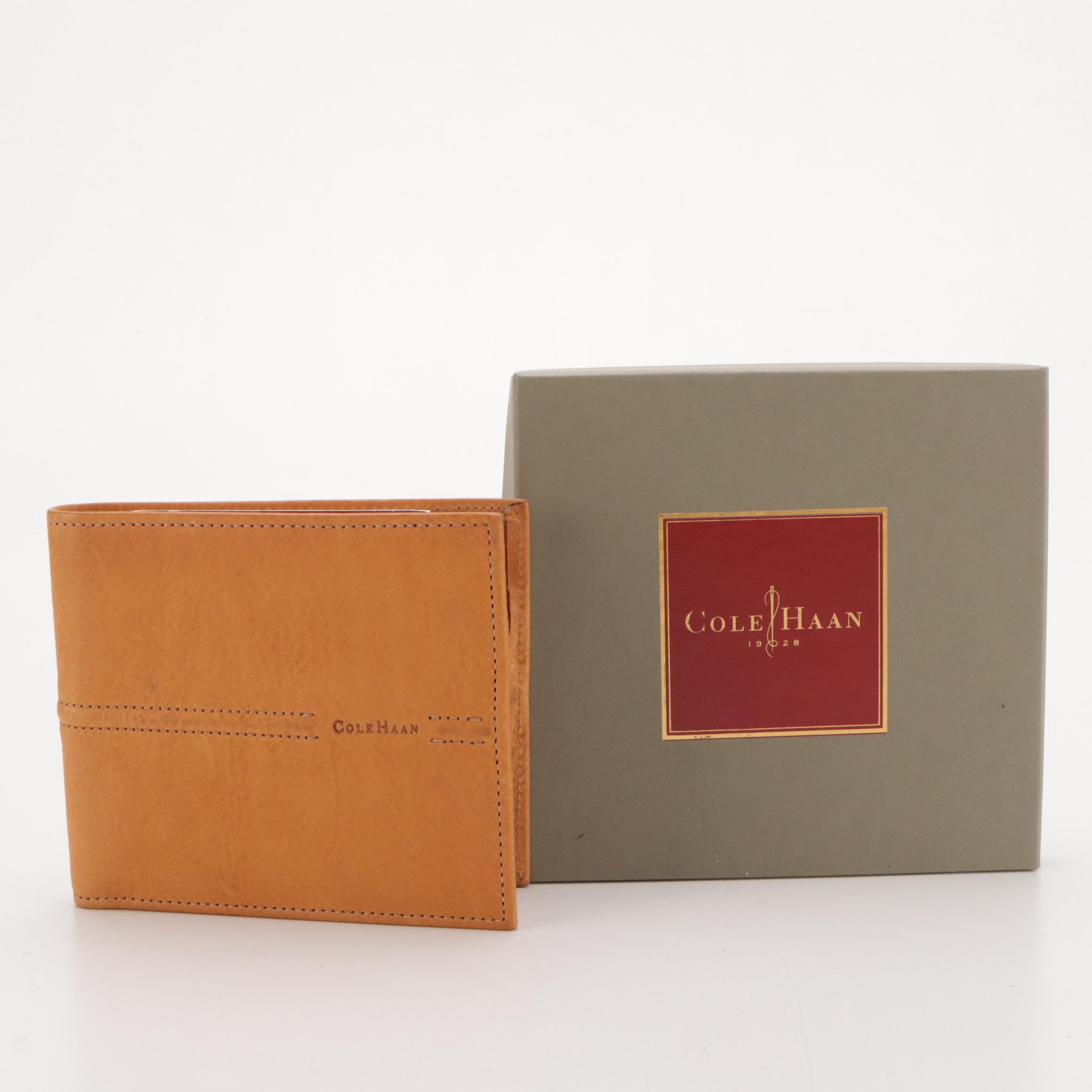 Coach and Cole Haan Leather Bifold Wallets with Coach Coated Canvas Card Case