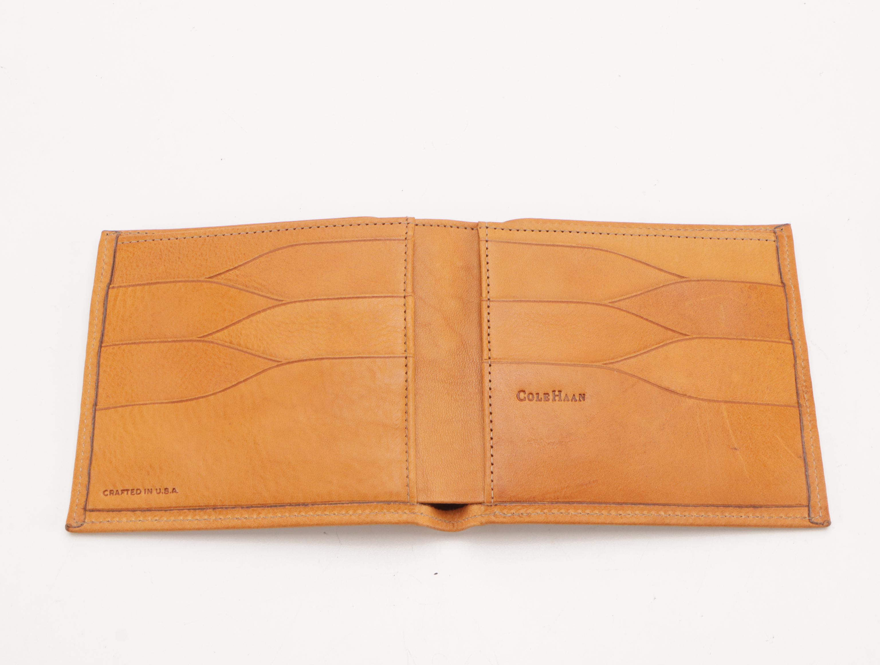 Coach and Cole Haan Leather Bifold Wallets with Coach Coated Canvas Card Case