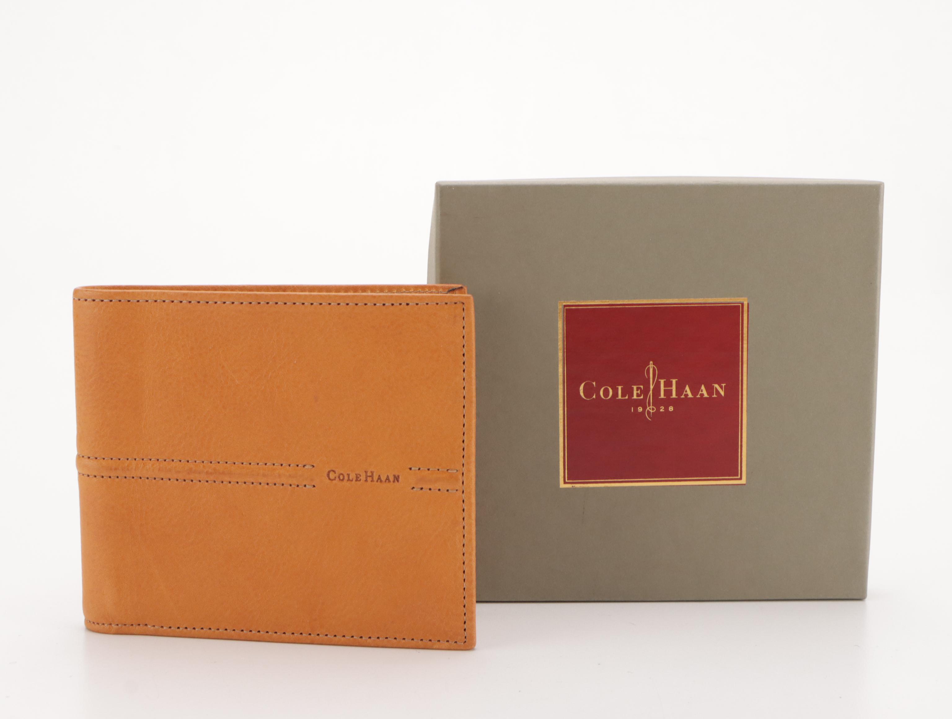 Coach and Cole Haan Leather Bifold Wallets with Coach Coated Canvas Card Case