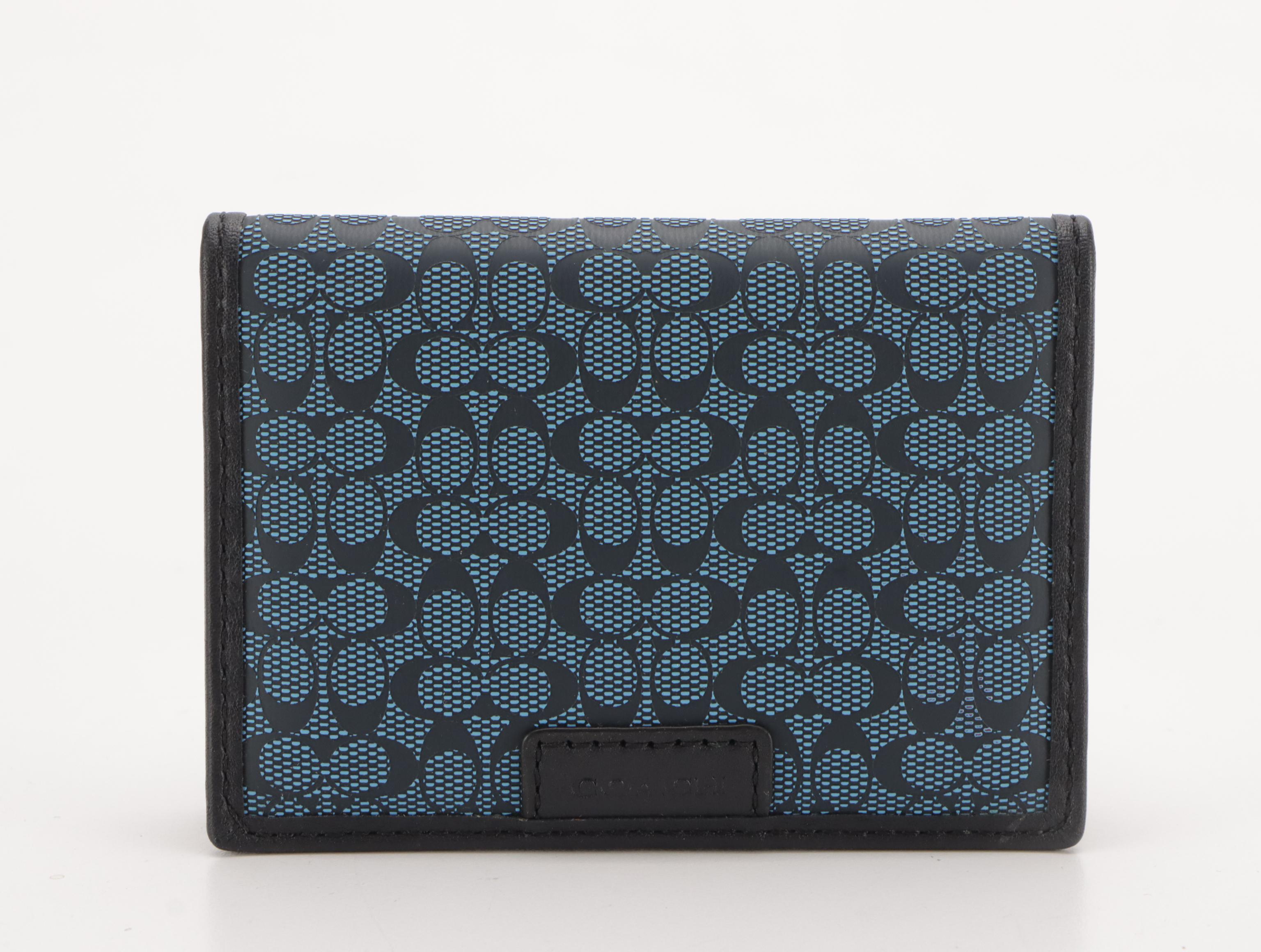 Coach and Cole Haan Leather Bifold Wallets with Coach Coated Canvas Card Case