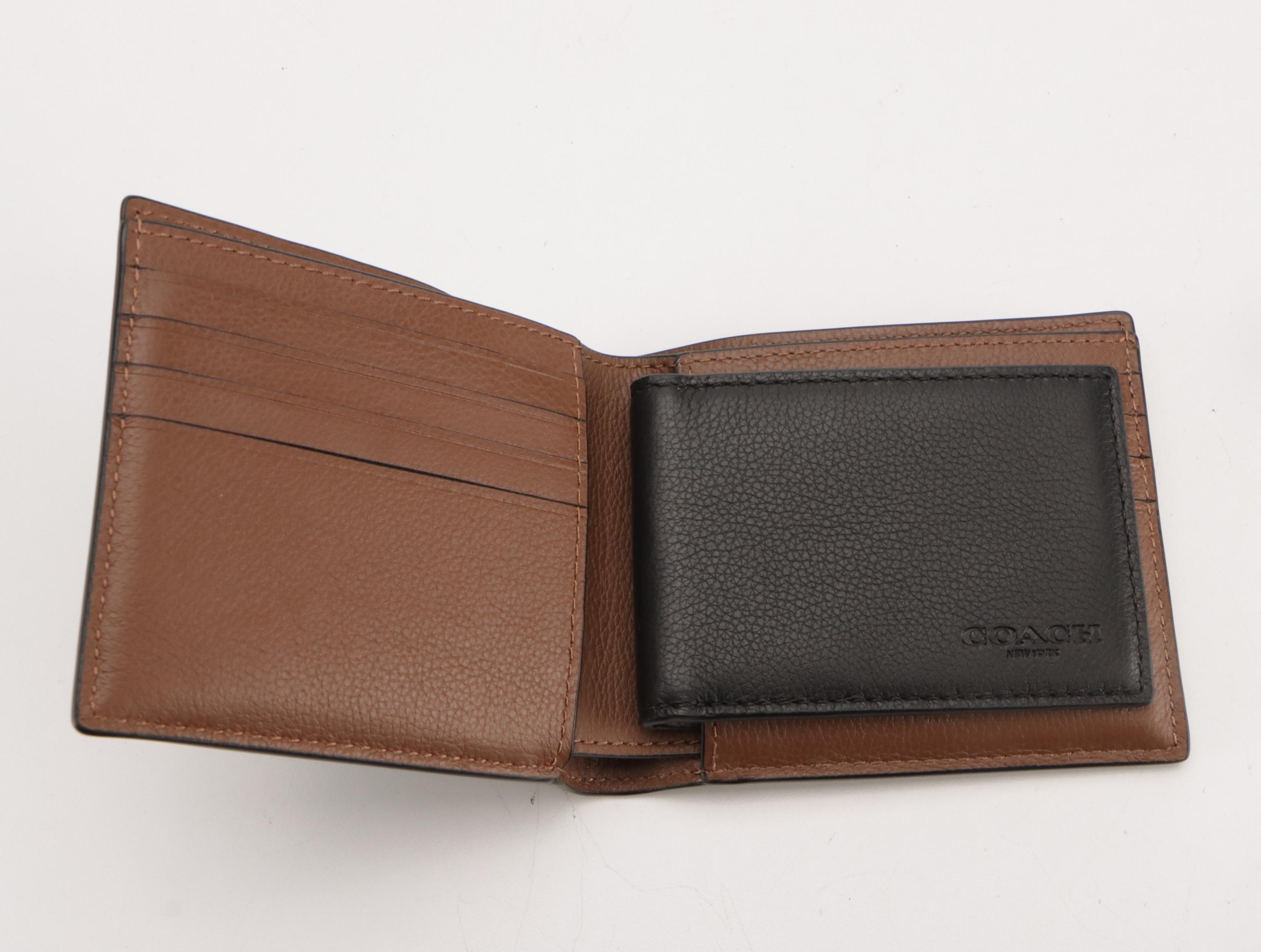 Coach and Cole Haan Leather Bifold Wallets with Coach Coated Canvas Card Case