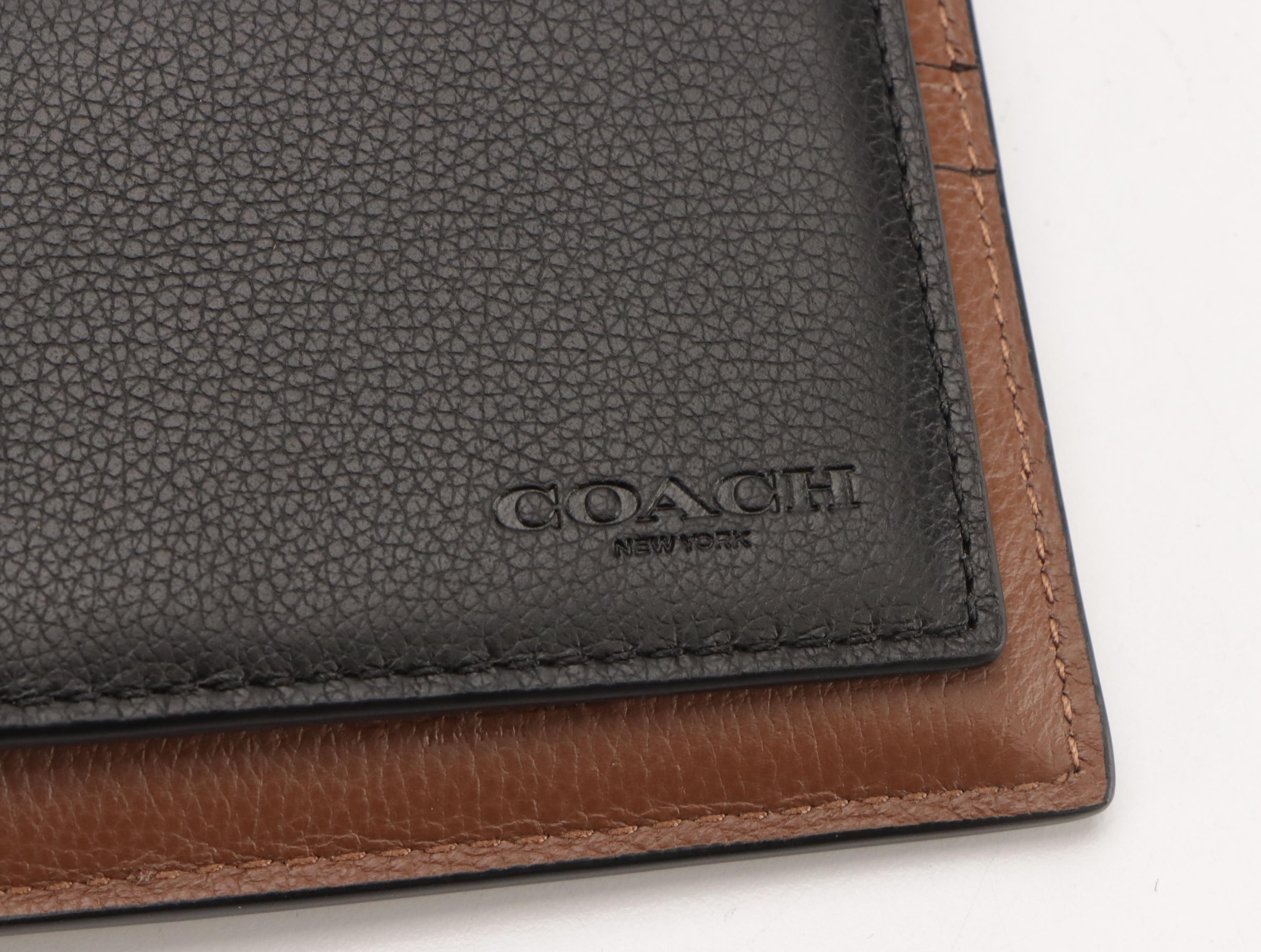 Coach and Cole Haan Leather Bifold Wallets with Coach Coated Canvas Card Case