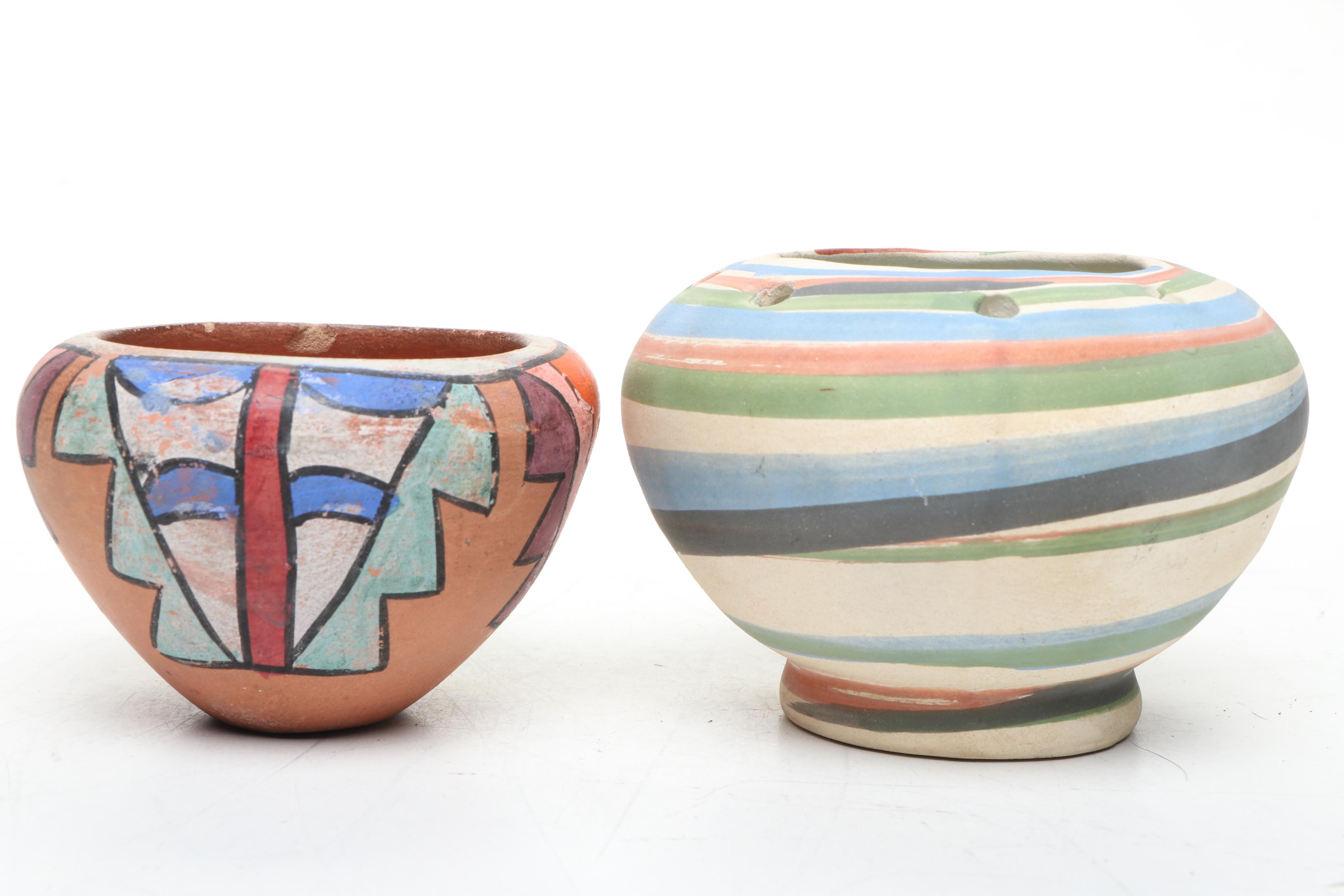 Vivian Seymour Acoma Pueblo and Other Hand-Painted Ceramic Pots