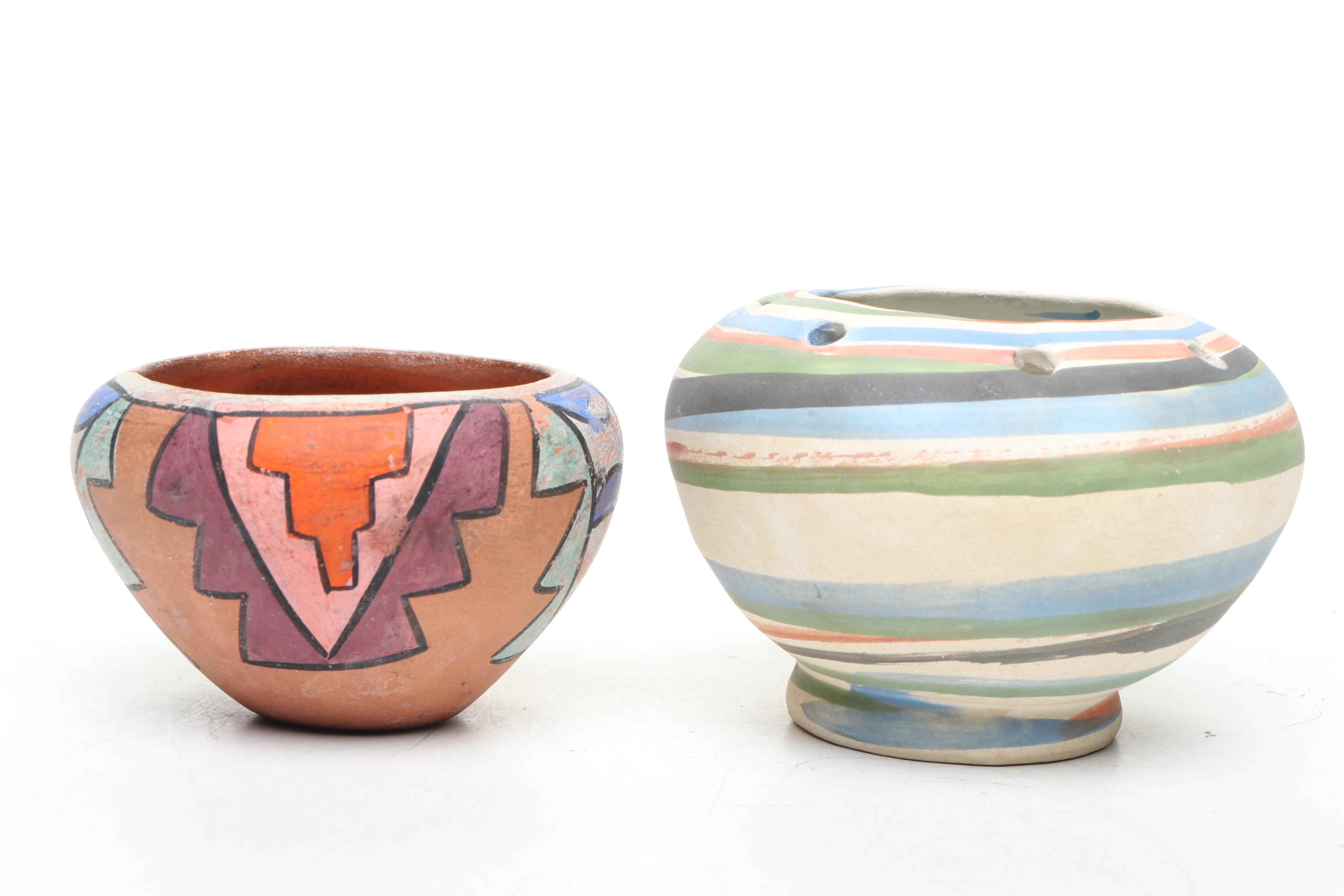 Vivian Seymour Acoma Pueblo and Other Hand-Painted Ceramic Pots