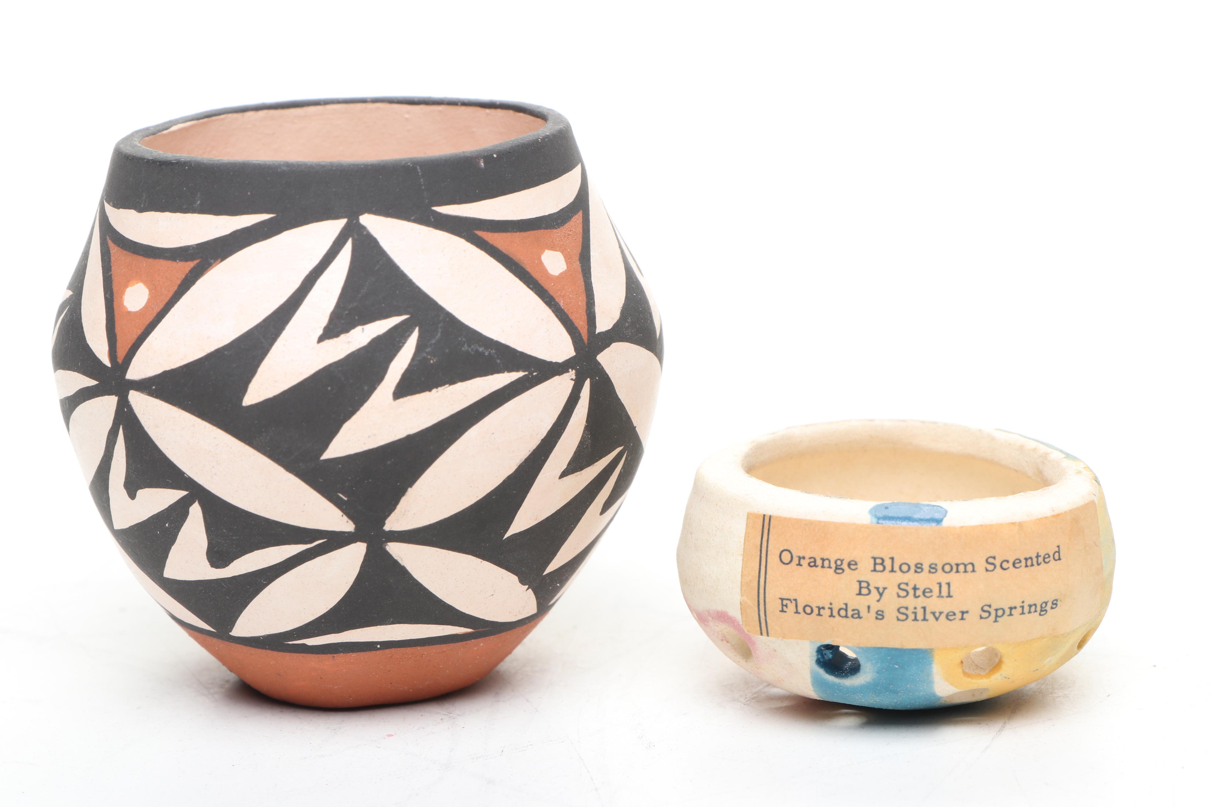 Vivian Seymour Acoma Pueblo and Other Hand-Painted Ceramic Pots